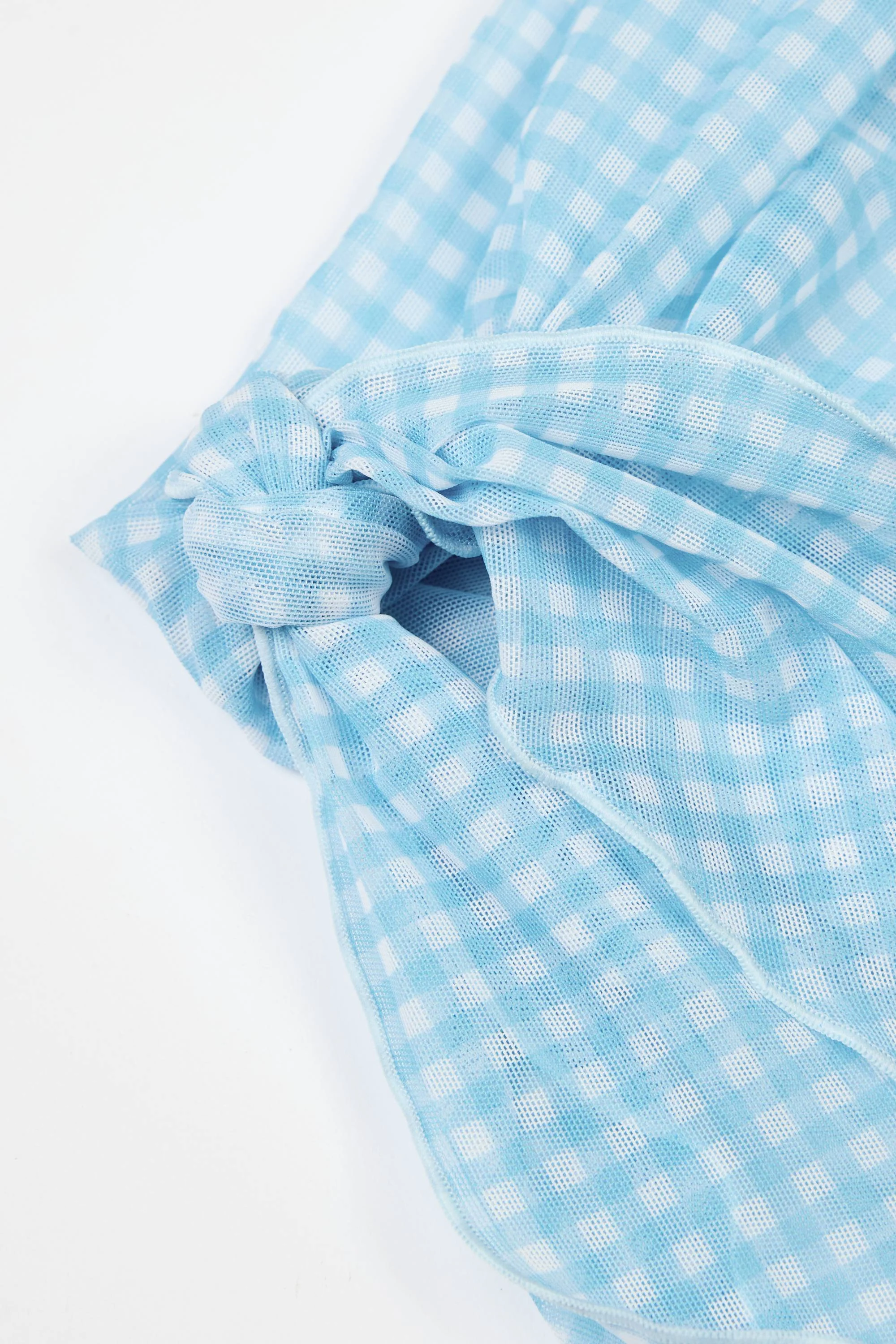 Sarong in Blue Gingham Print - Image 5