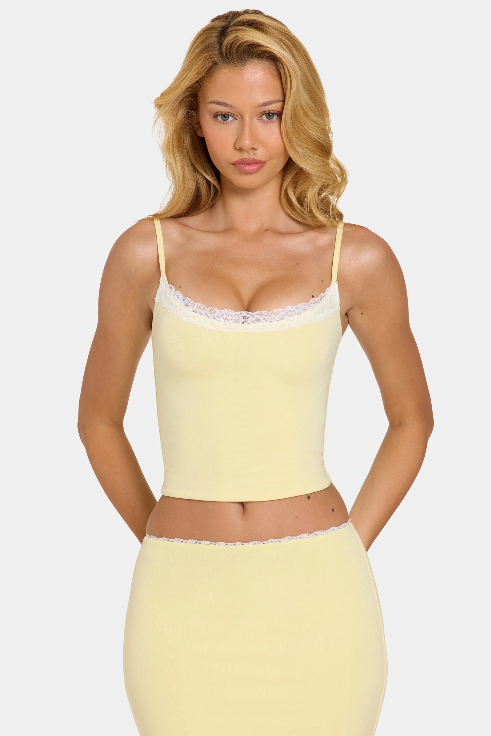 Modal Lace-Trim Top in Butter - Image 5