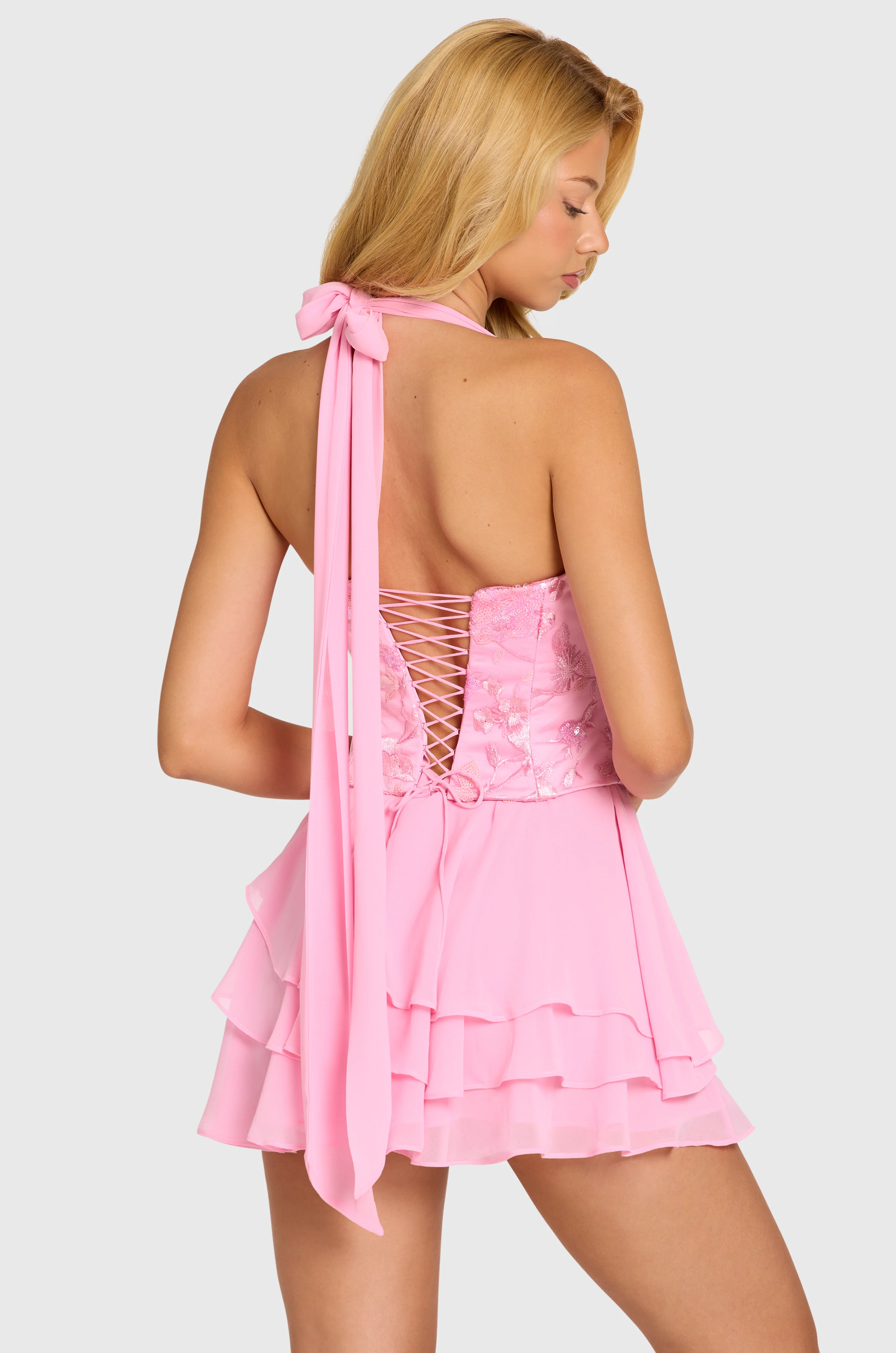 Embellished Corset Mini Dress in Blossom - Image 2