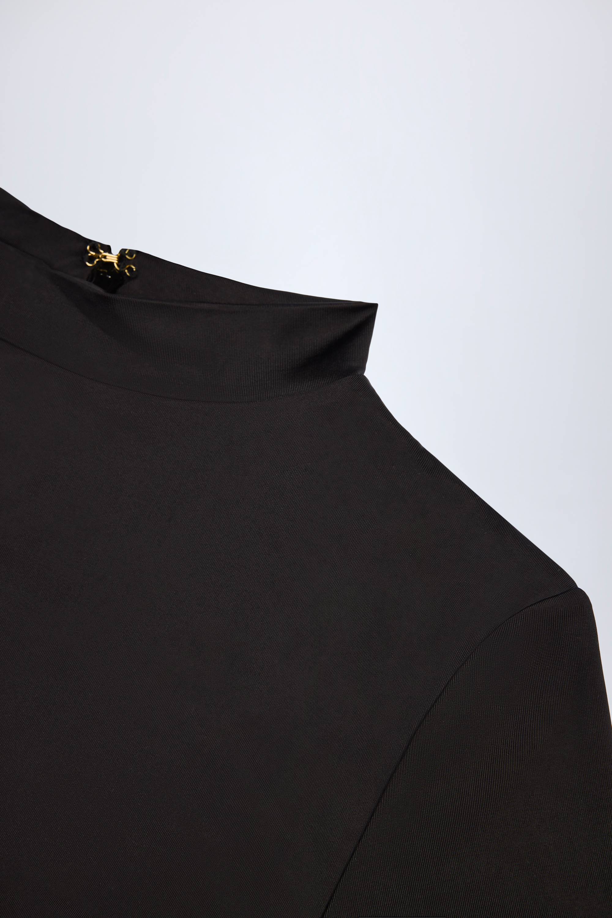 Slinky Jersey Long-Sleeve Playsuit in Black - Image 7