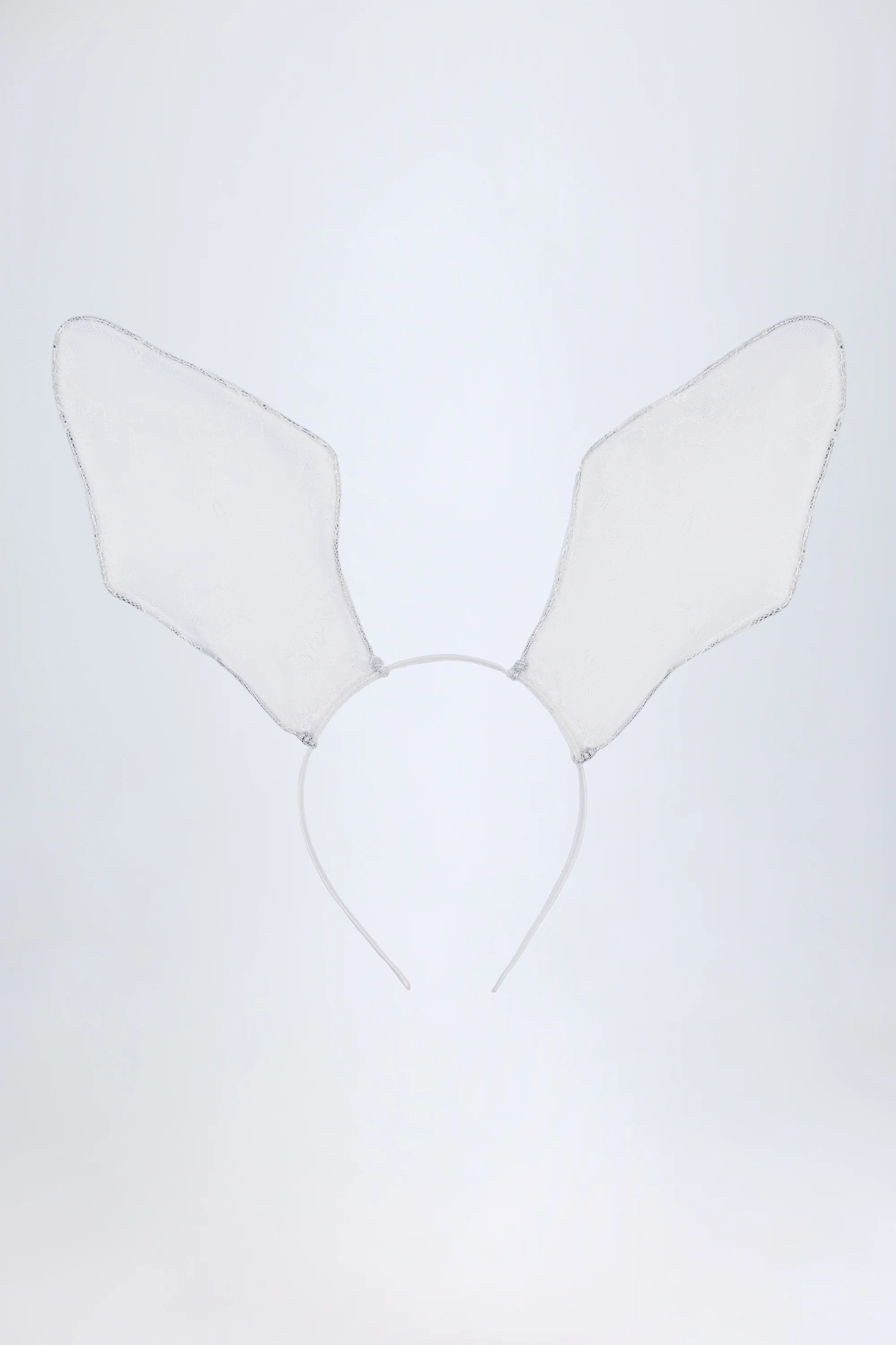 Wired Lace Headband in White - Image 3