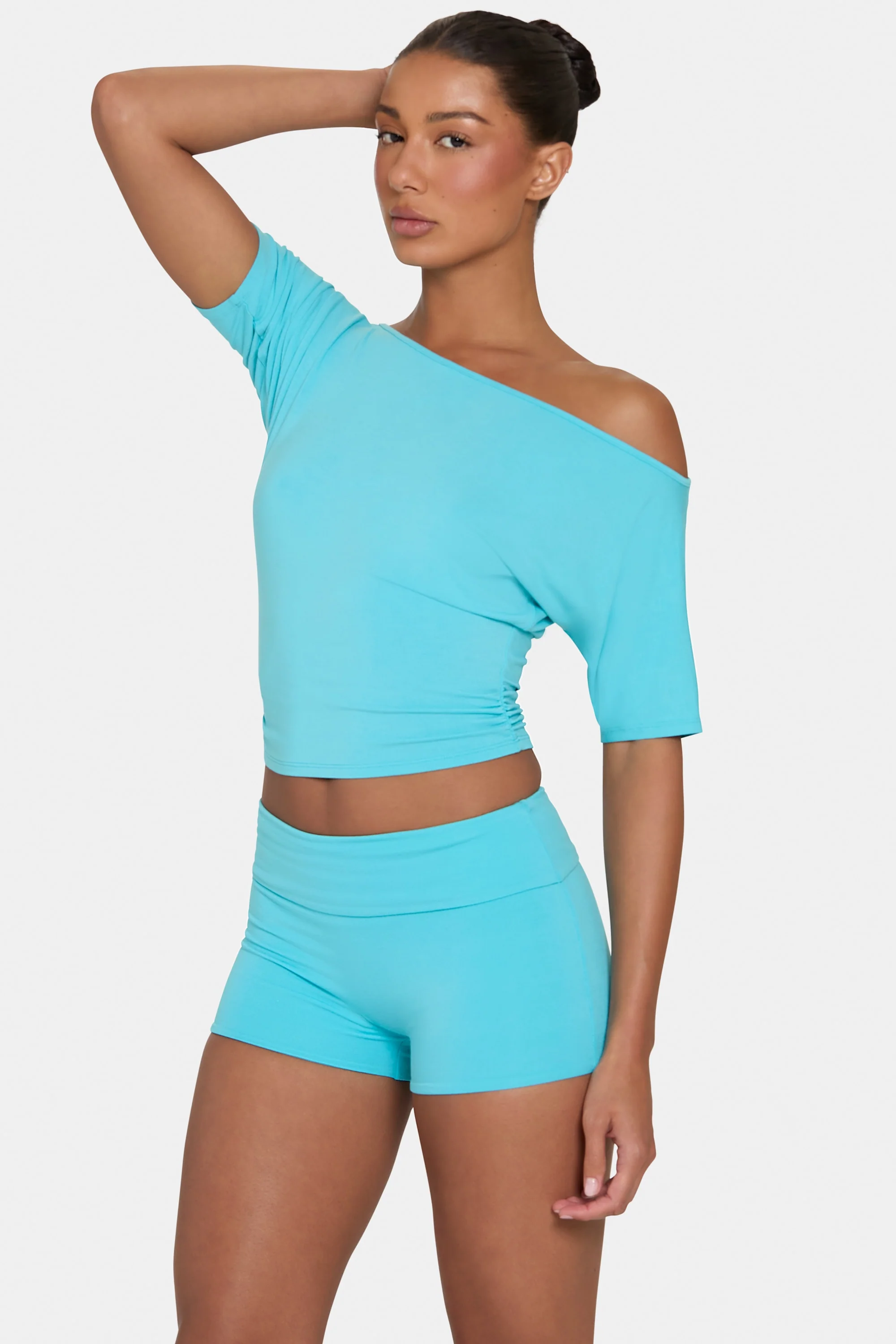 ButterCloud™ Slouchy Off-Shoulder Top in Aqua - Image 5