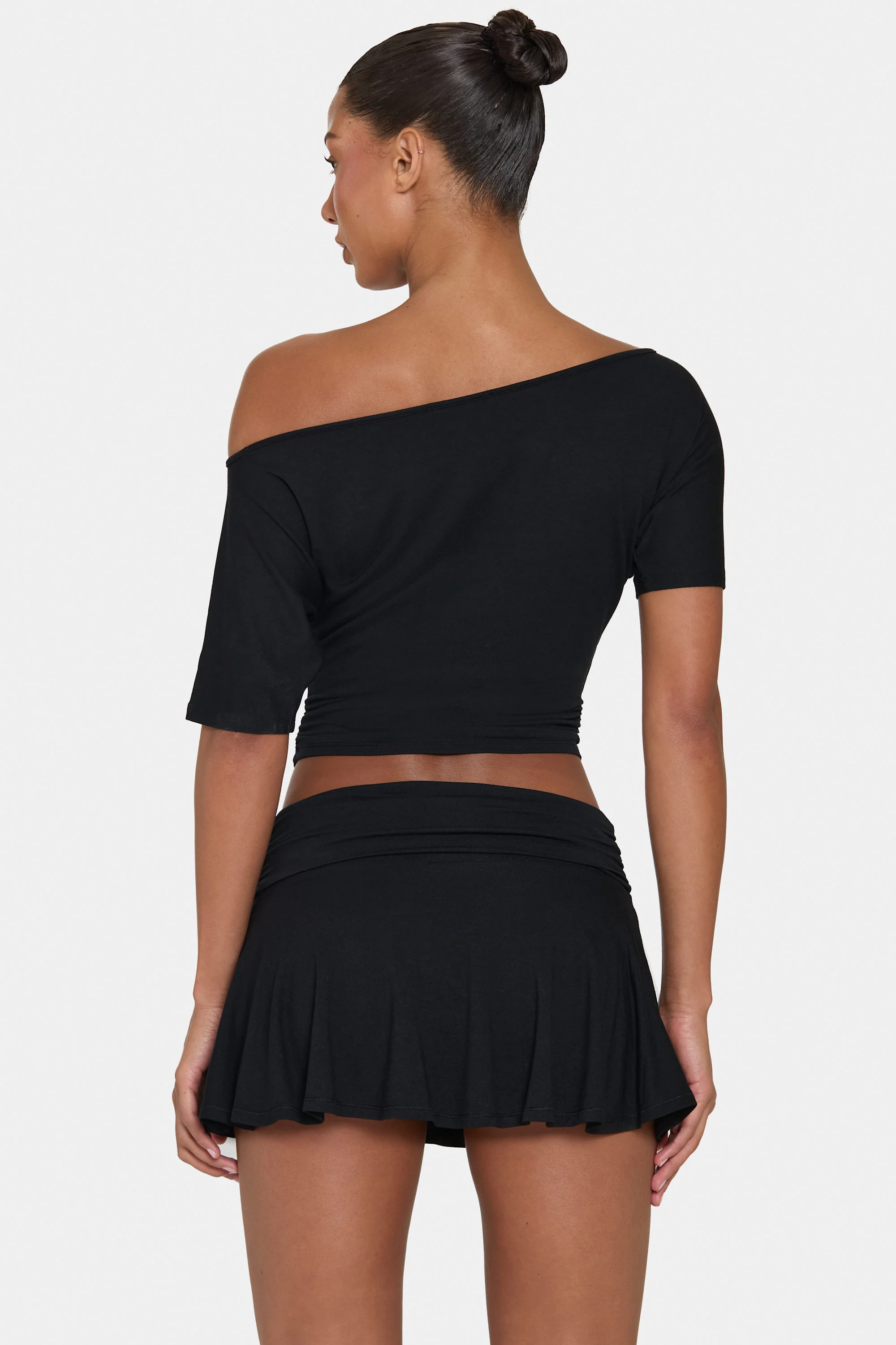 ButterCloud™ Slouchy Off-Shoulder Top in Black - Image 2