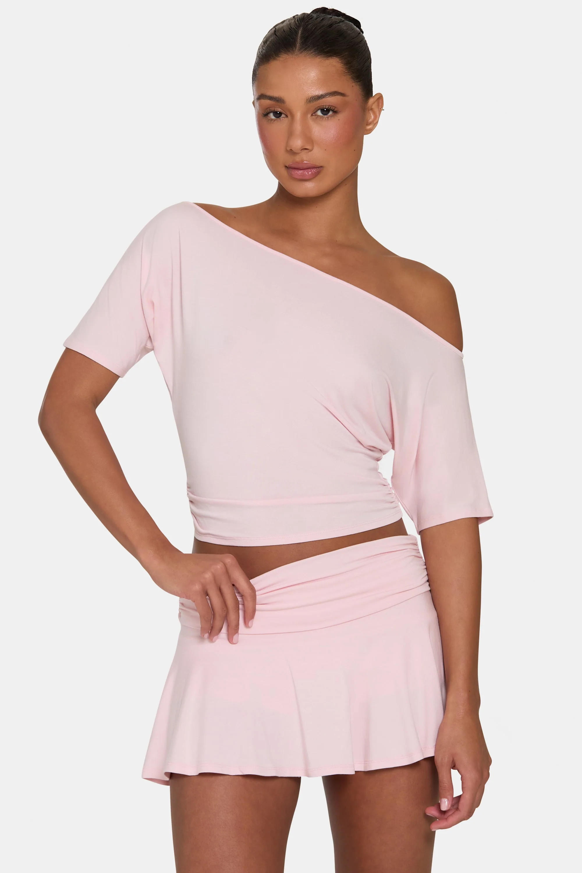 ButterCloud™ Slouchy Off-Shoulder Top in Blush - Image 4