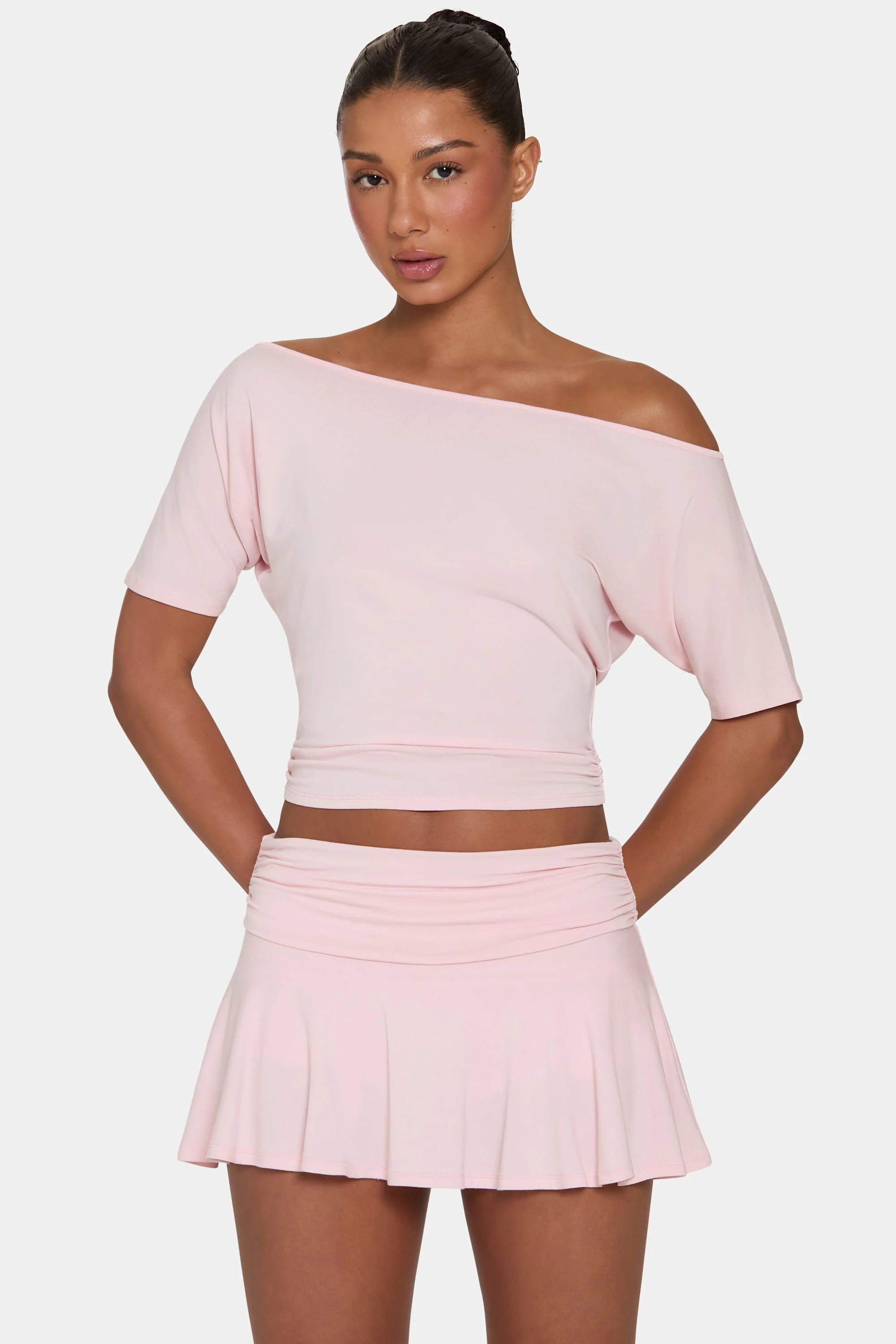 ButterCloud™ Slouchy Off-Shoulder Top in Blush - Image 5