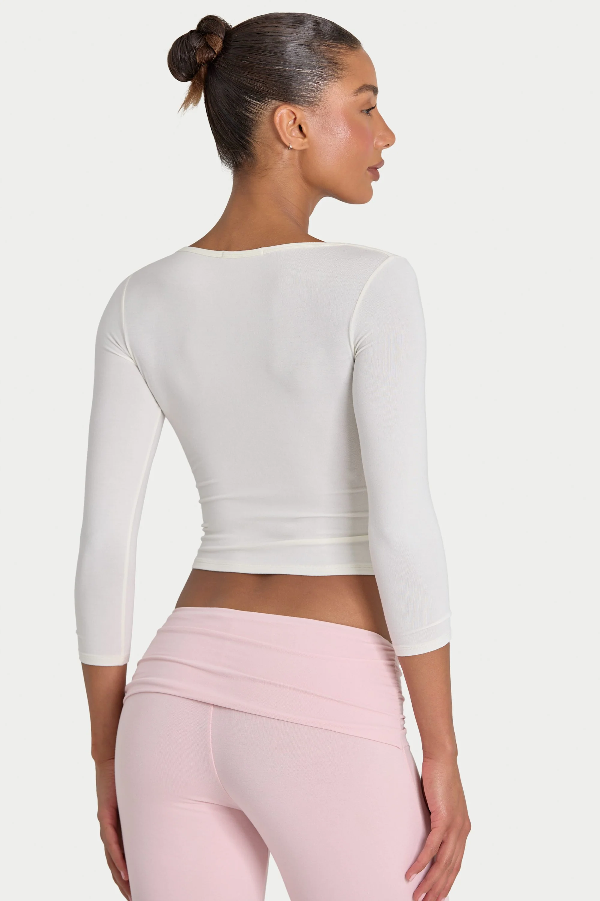 ButterCloud™ 3/4 Sleeve Top in Coconut - Image 3