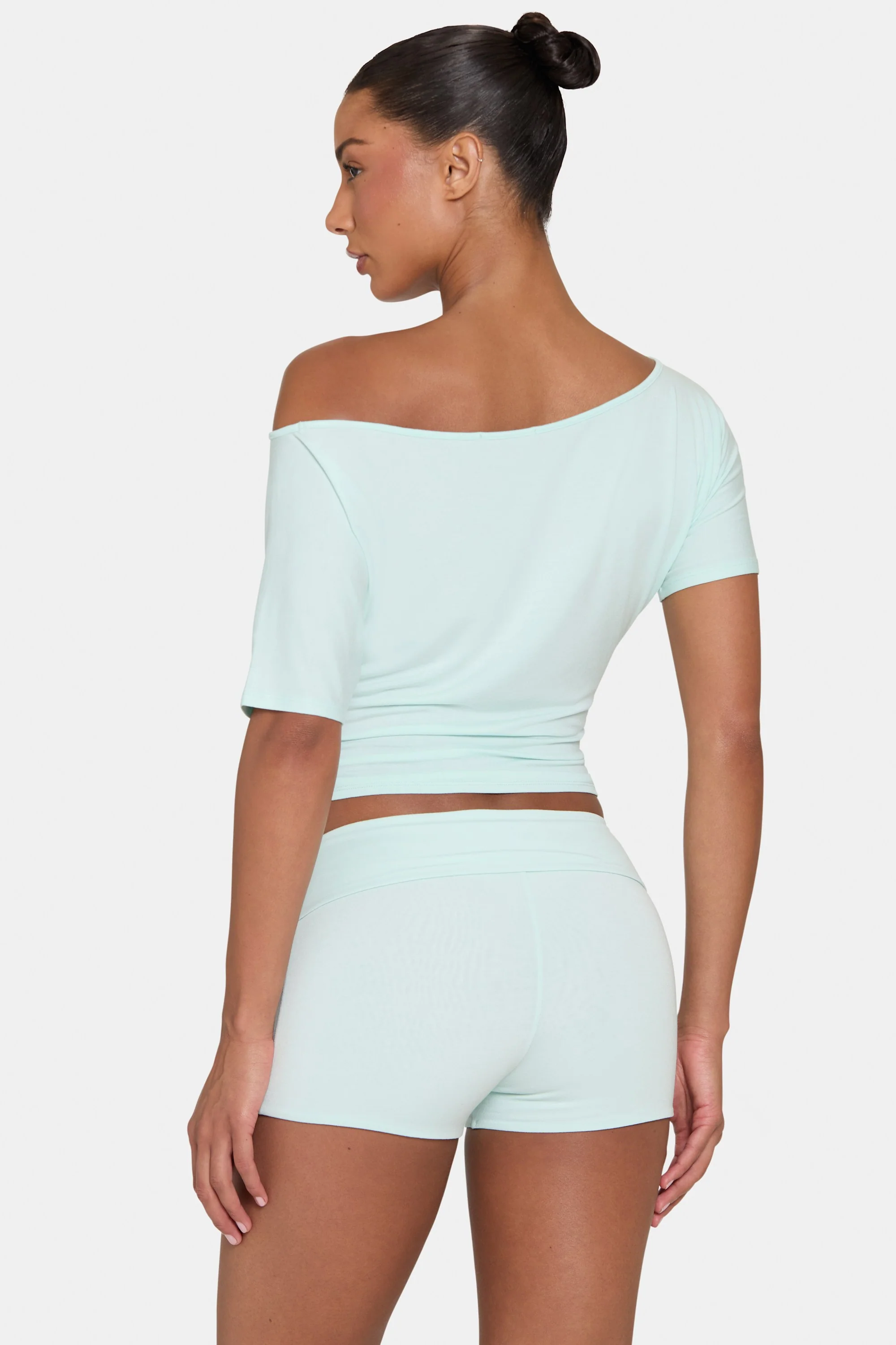 ButterCloud™ Mini Foldover Shorts in Peppermint - Image 2