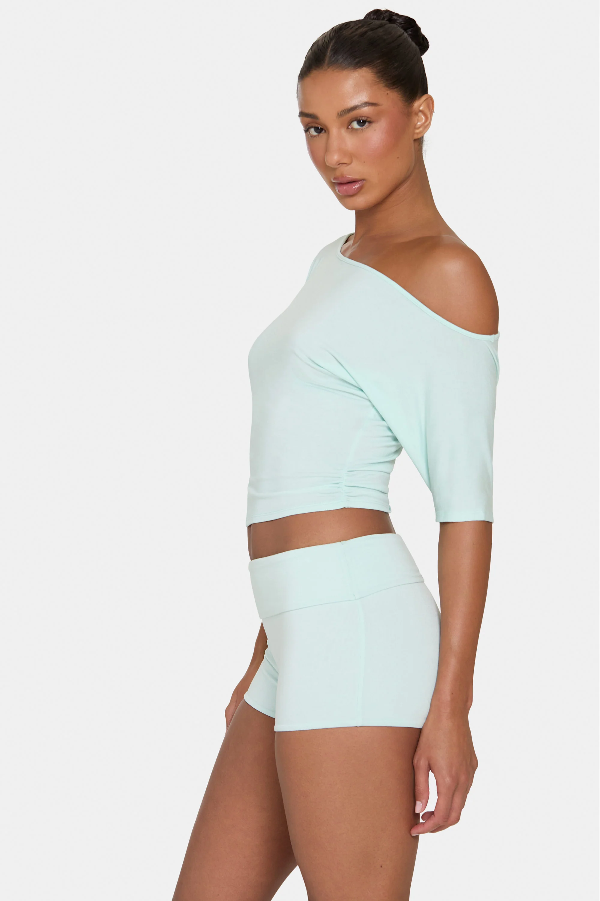 ButterCloud™ Mini Foldover Shorts in Peppermint - Image 3