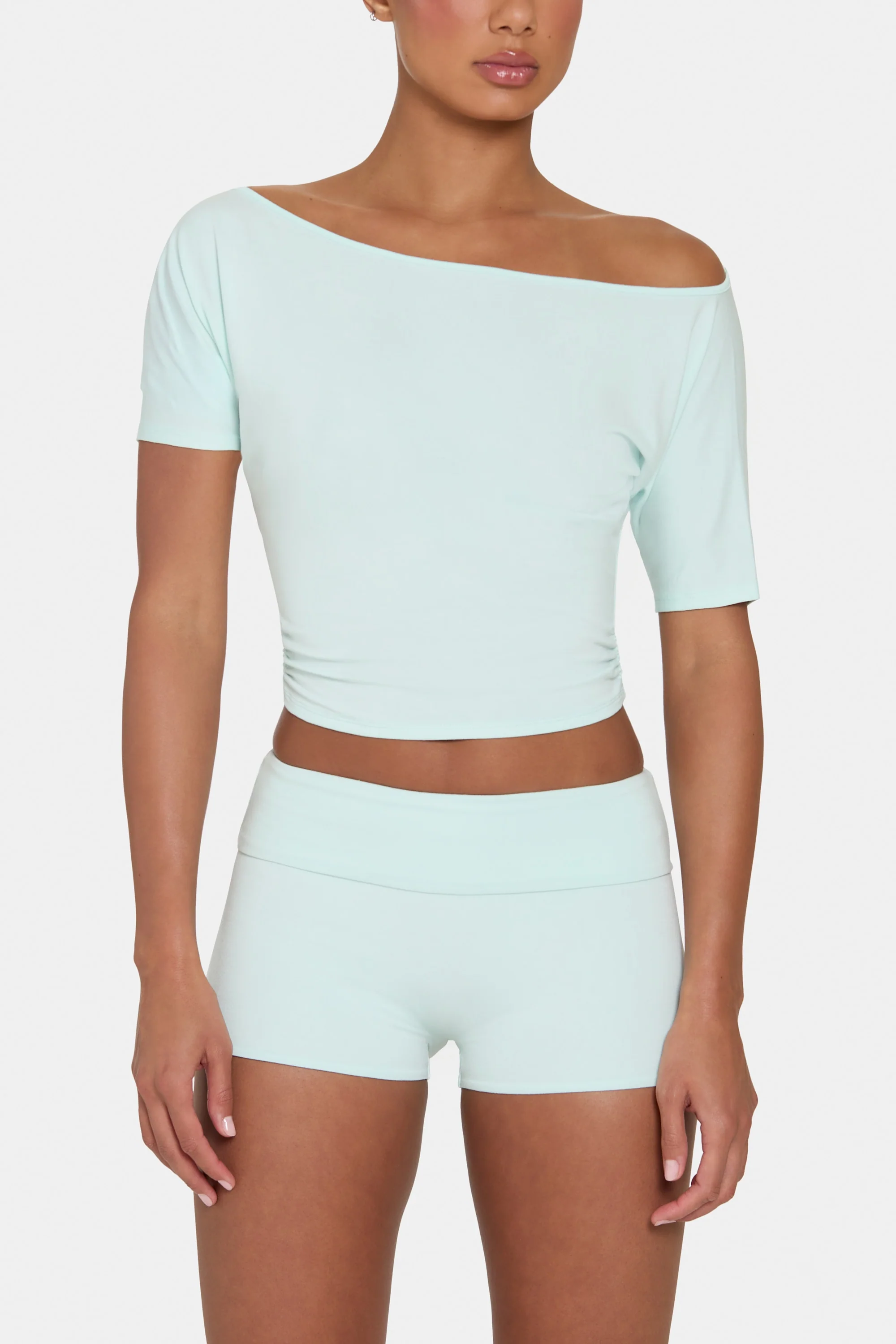 ButterCloud™ Mini Foldover Shorts in Peppermint - Image 4
