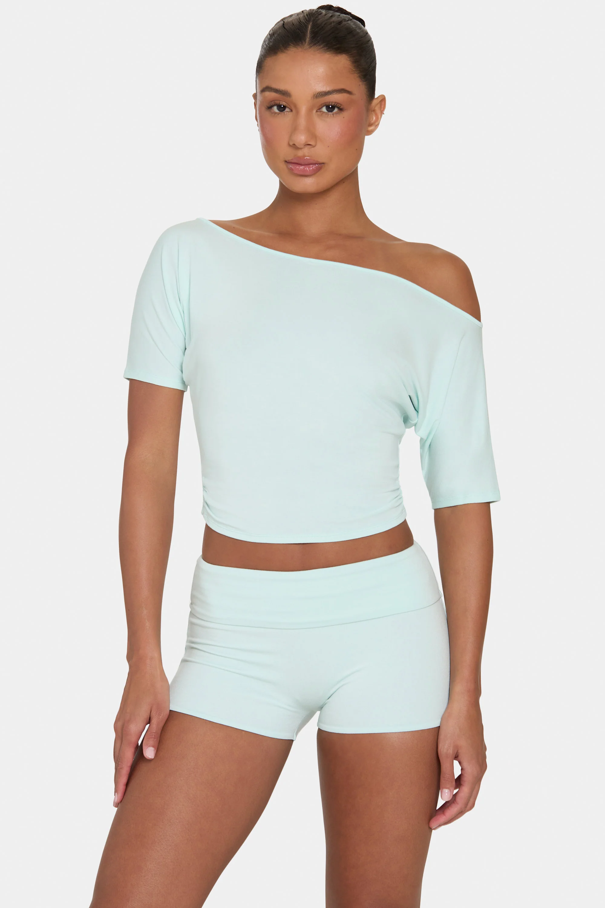 ButterCloud™ Mini Foldover Shorts in Peppermint - Image 5