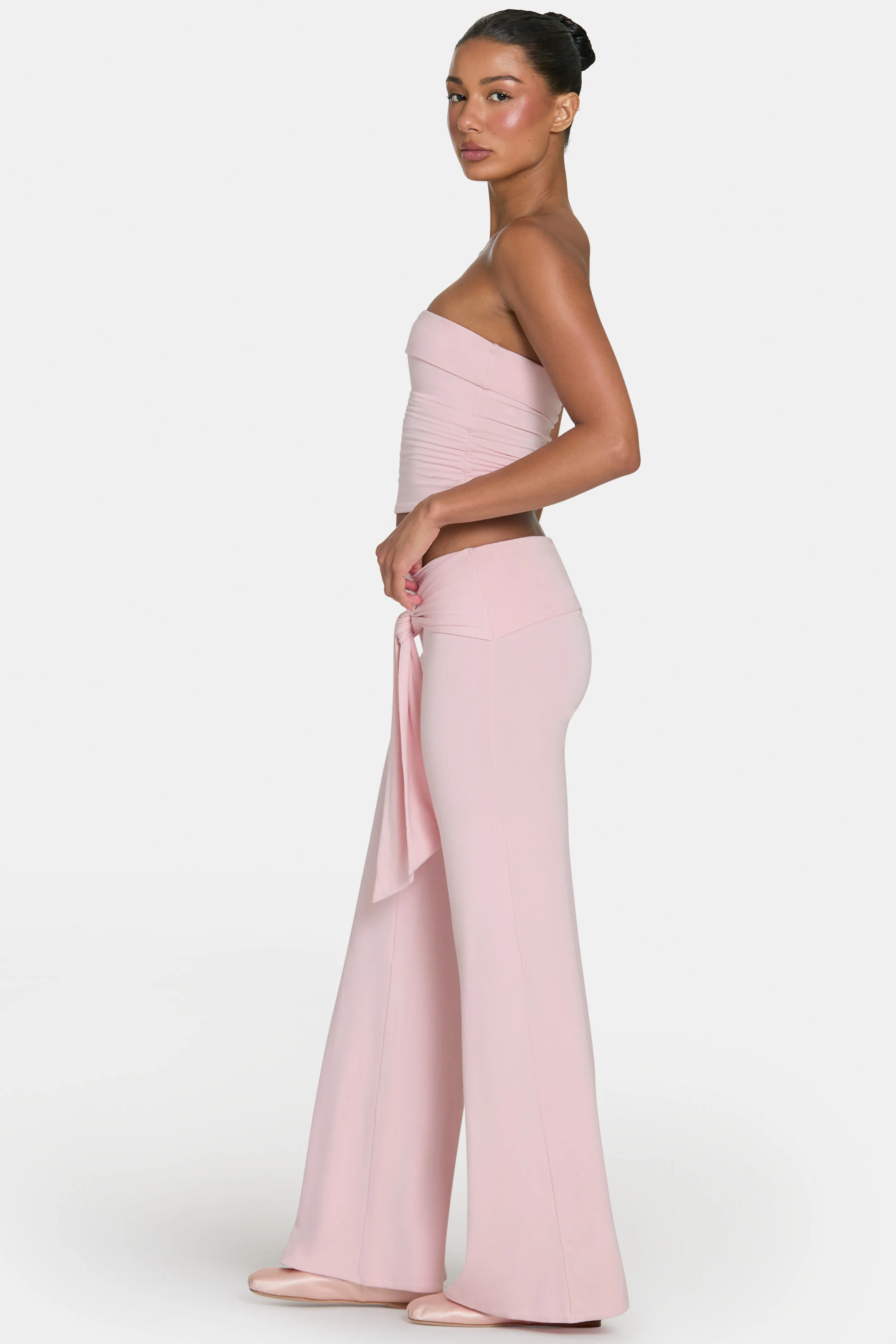 ButterCloud™ Tie-Waist Wide-Leg Trousers in Blush - Image 3