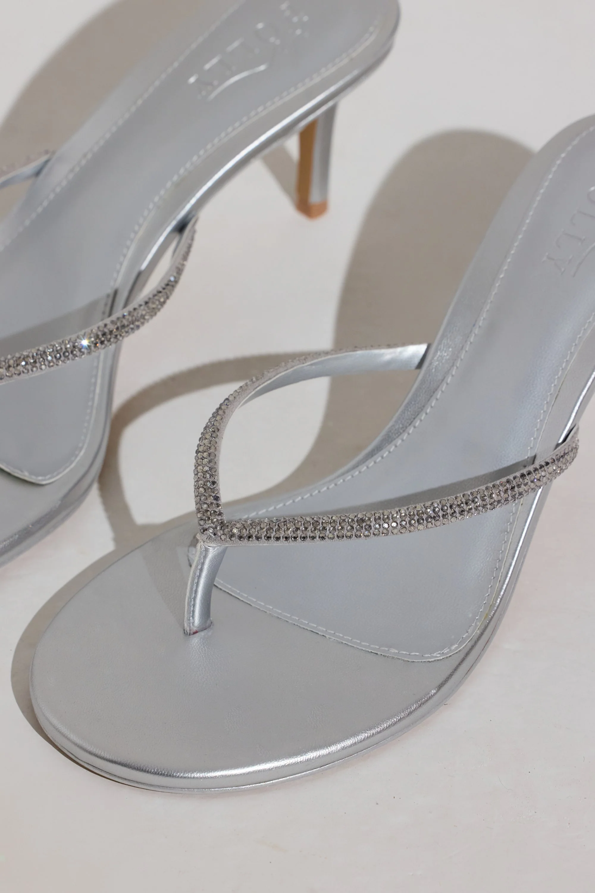 Heeled Sandal  in Silver - Image 2