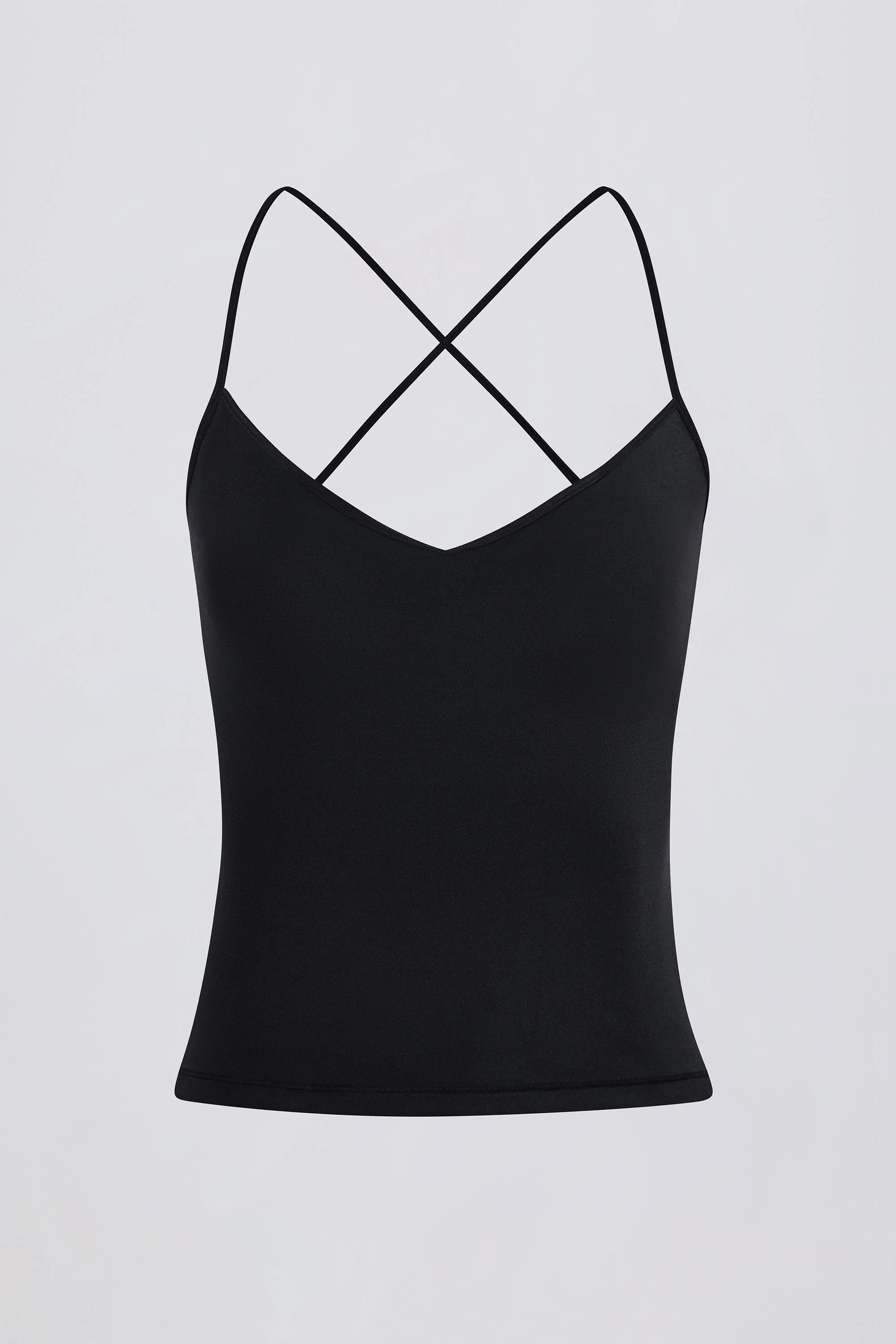 Cross-Back Tank Top in Black - Image 4