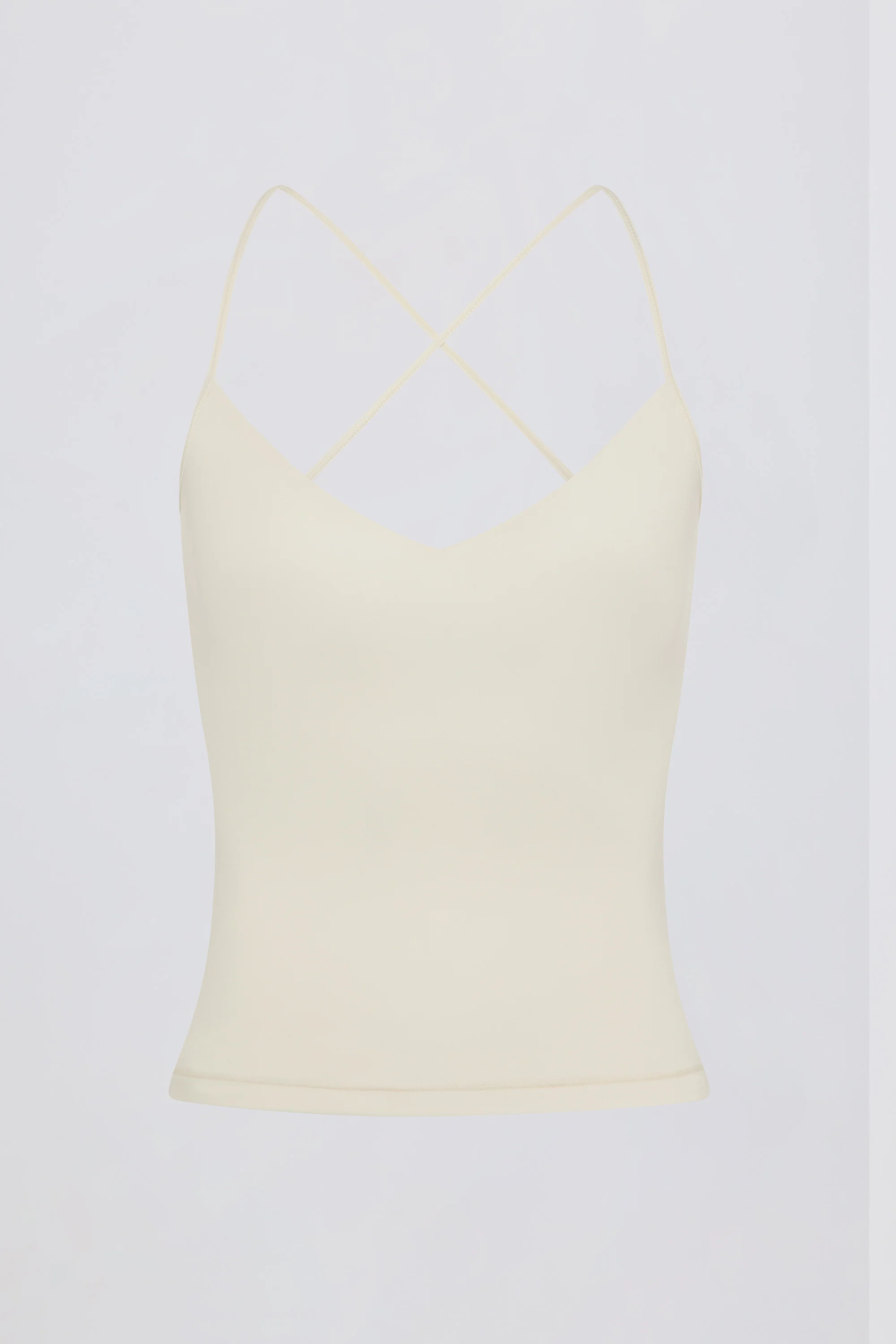 Cross-Back Tank Top in Cream - Image 4
