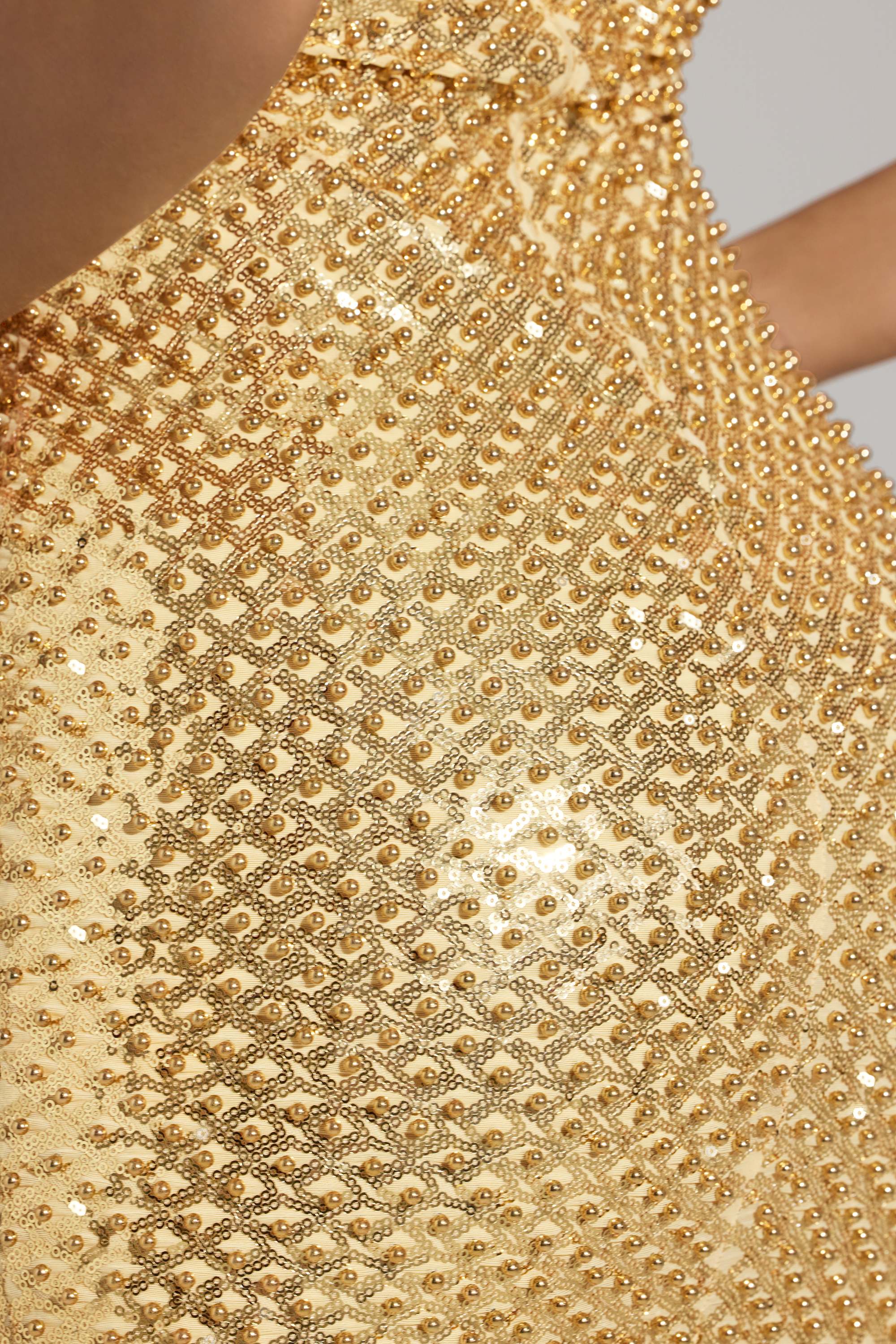 Embellished Mini Dress in Gold - Image 5