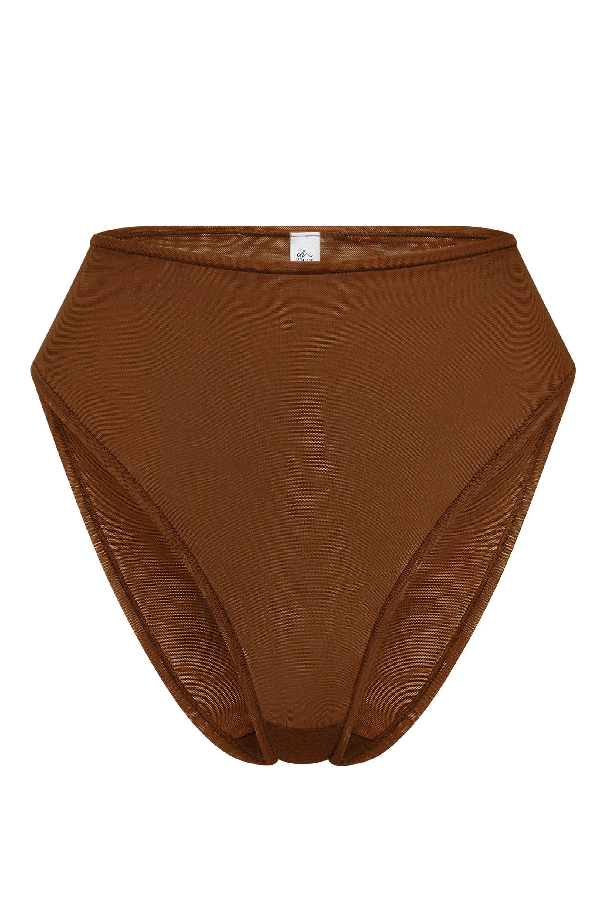 Soft Mesh High Waisted Knicker in Chestnut - Image 2