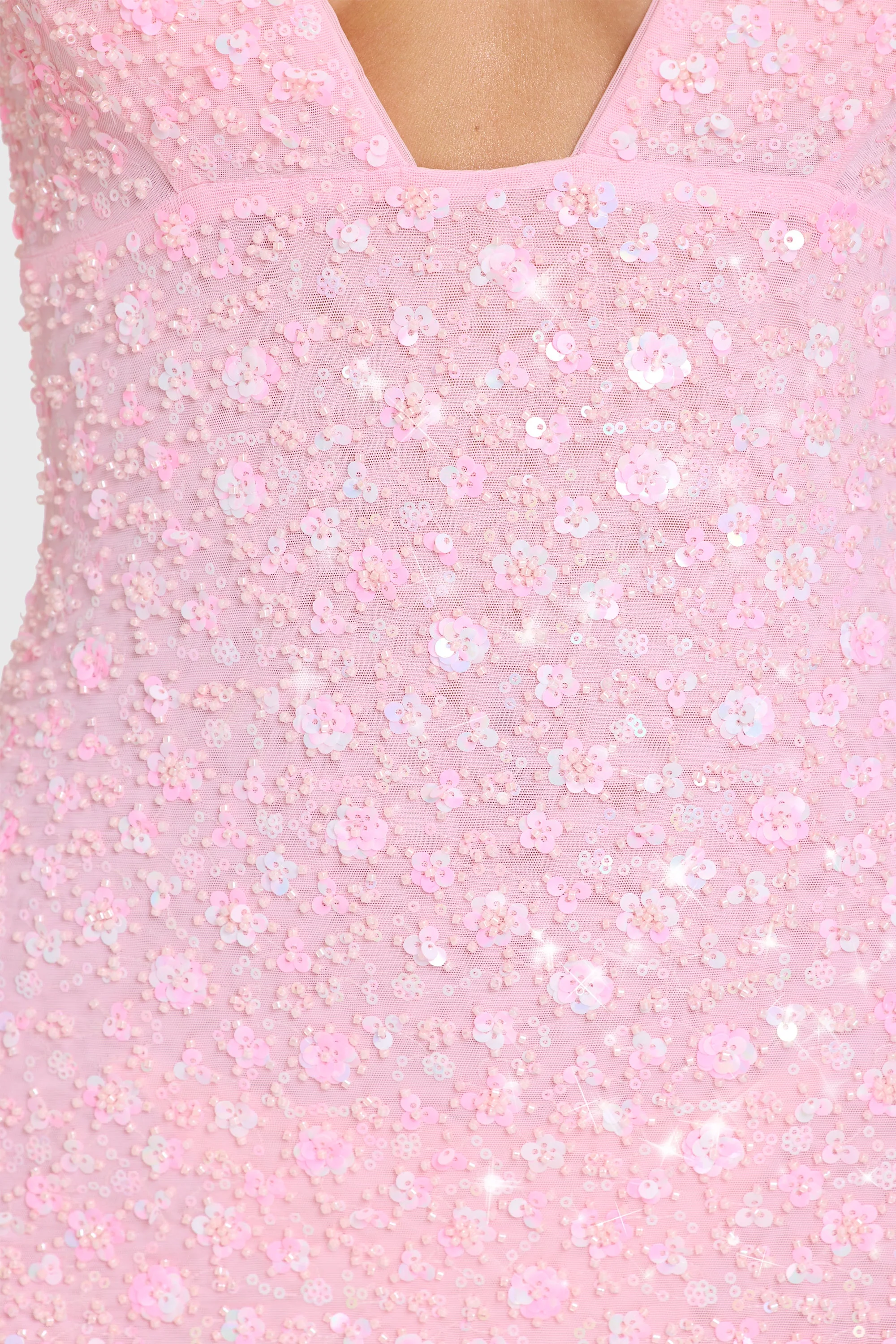 Embellished Mini Dress in Bubblegum Pink - Image 4