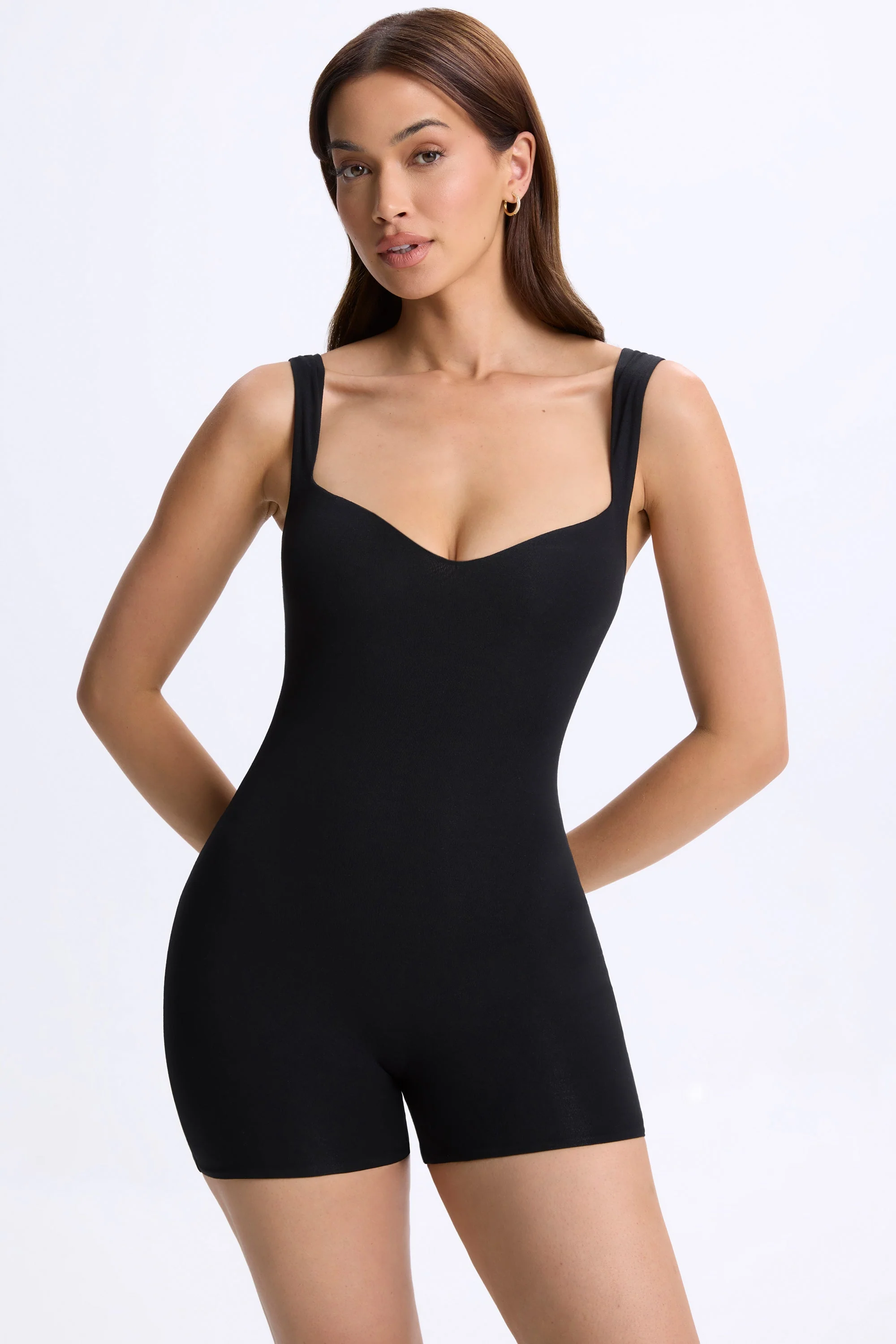 Modal Sweetheart-Neck Unitard in Black - Image 5
