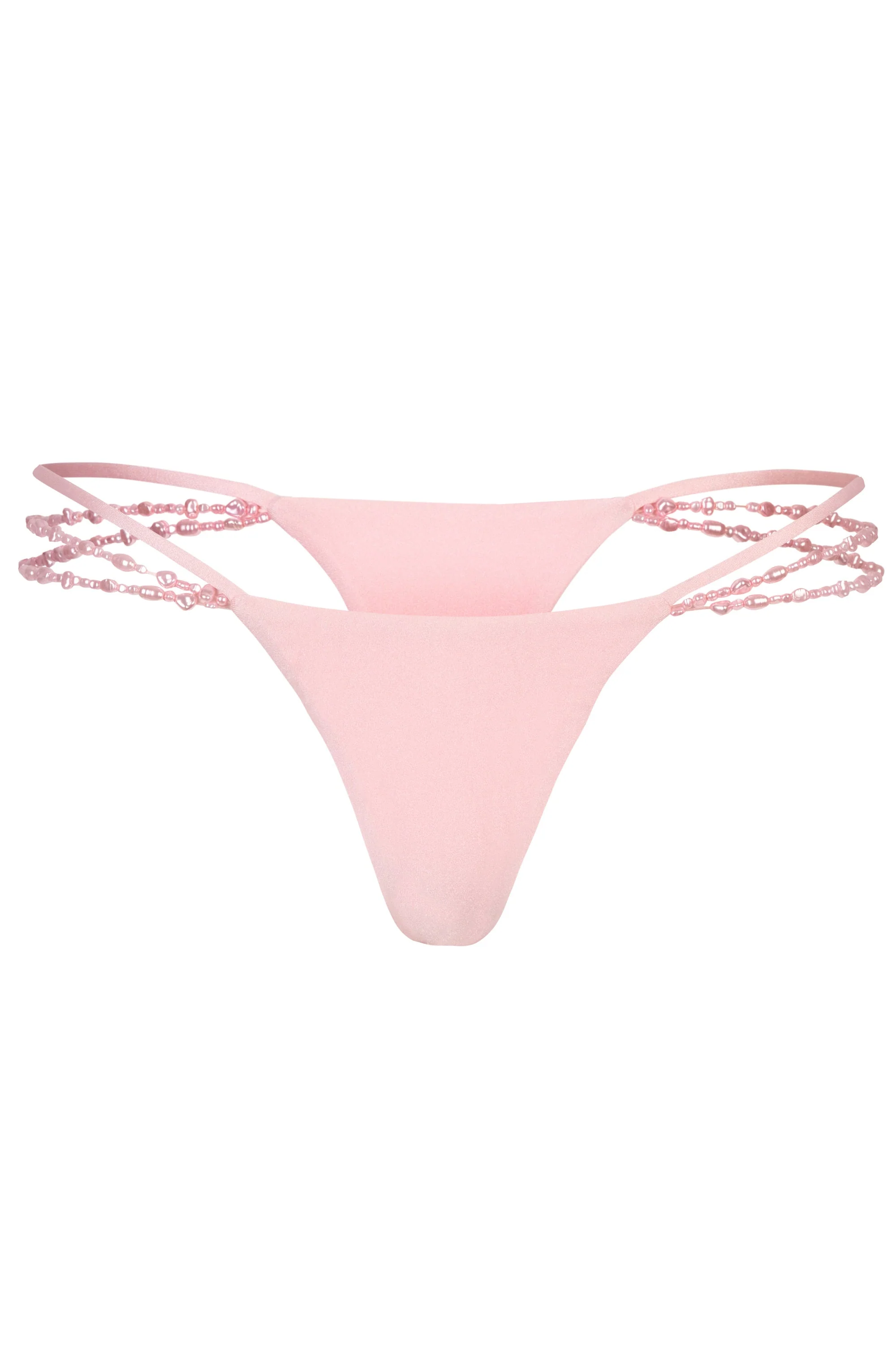 Multi-Strap Cheeky Bikini Bottoms  in Baby Pink - Image 3