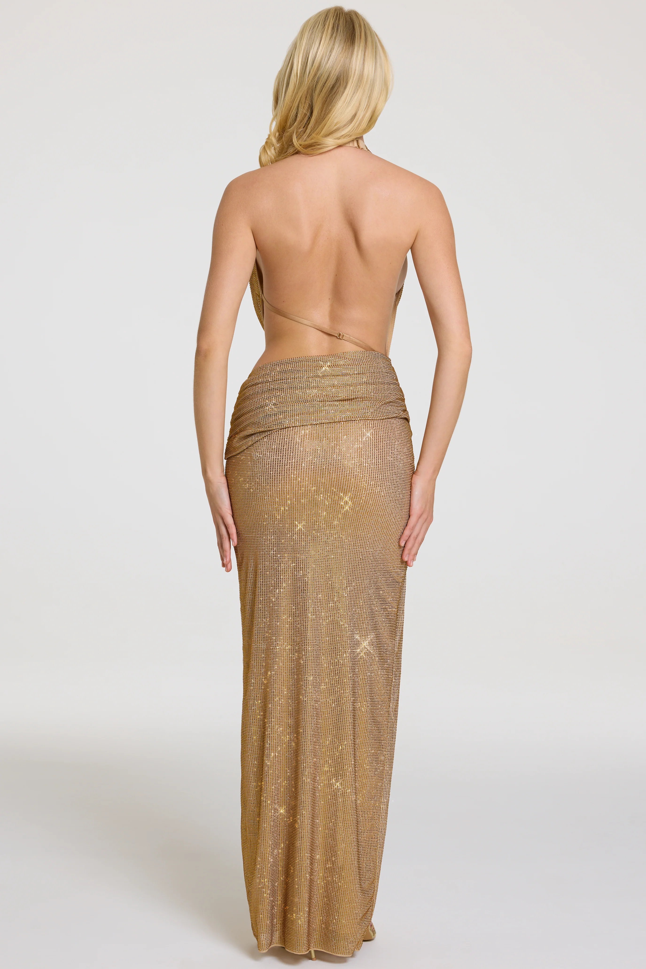 Embellished Maxi Dress in Gold - Image 4