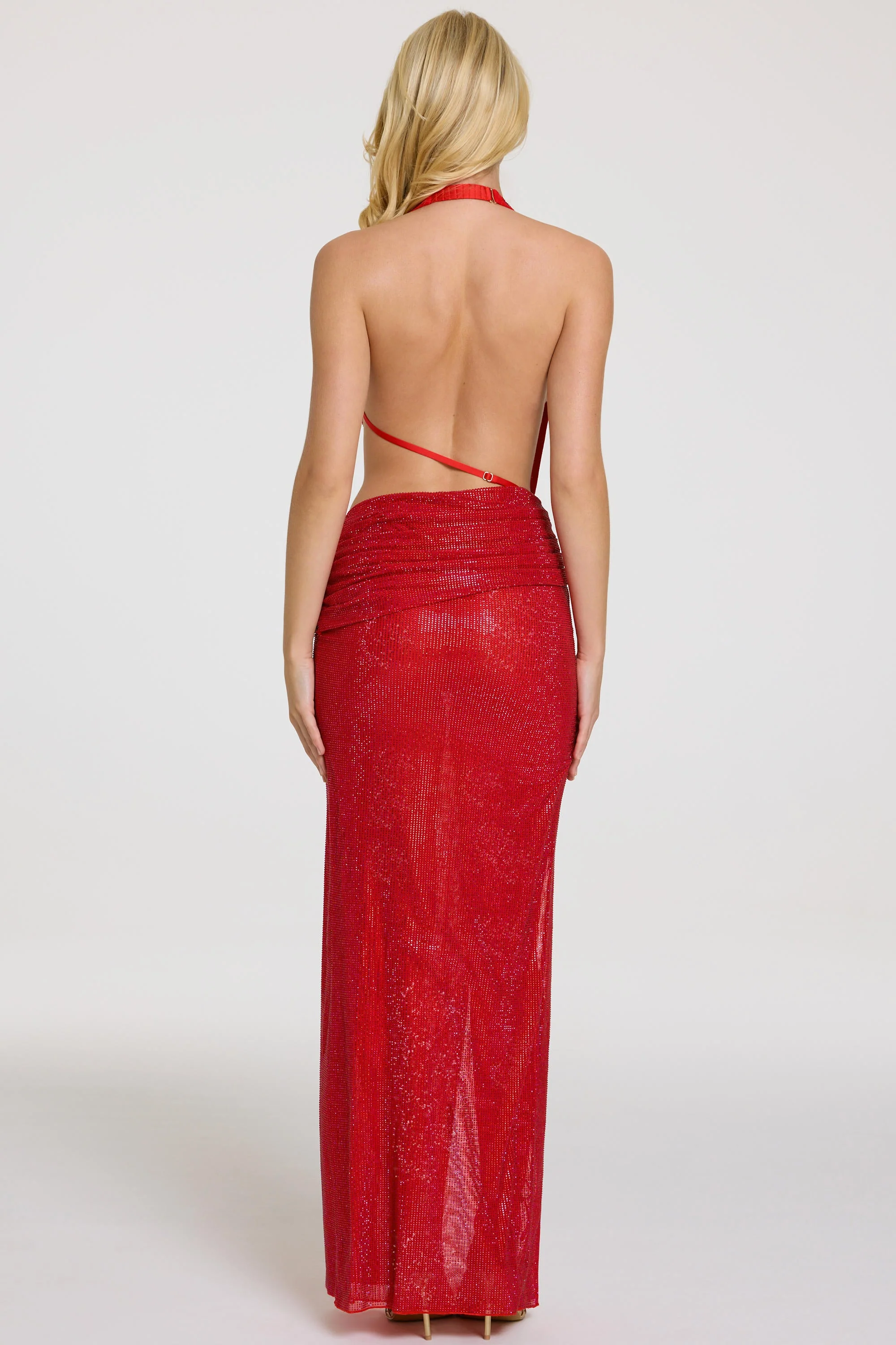 Embellished Maxi Dress in Red - Image 5