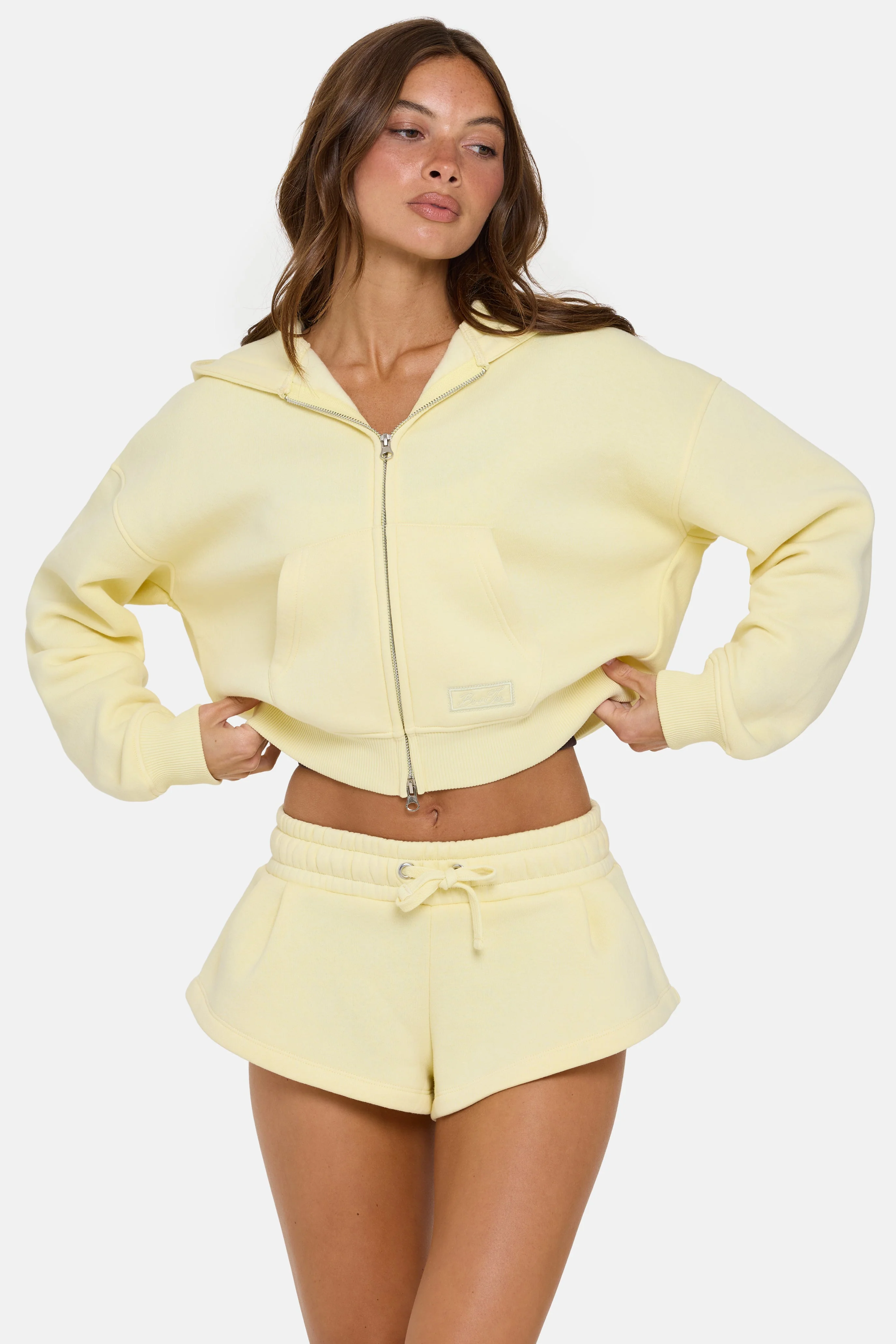 Mid-Rise Mini Shorts in Buttercream - Image 4