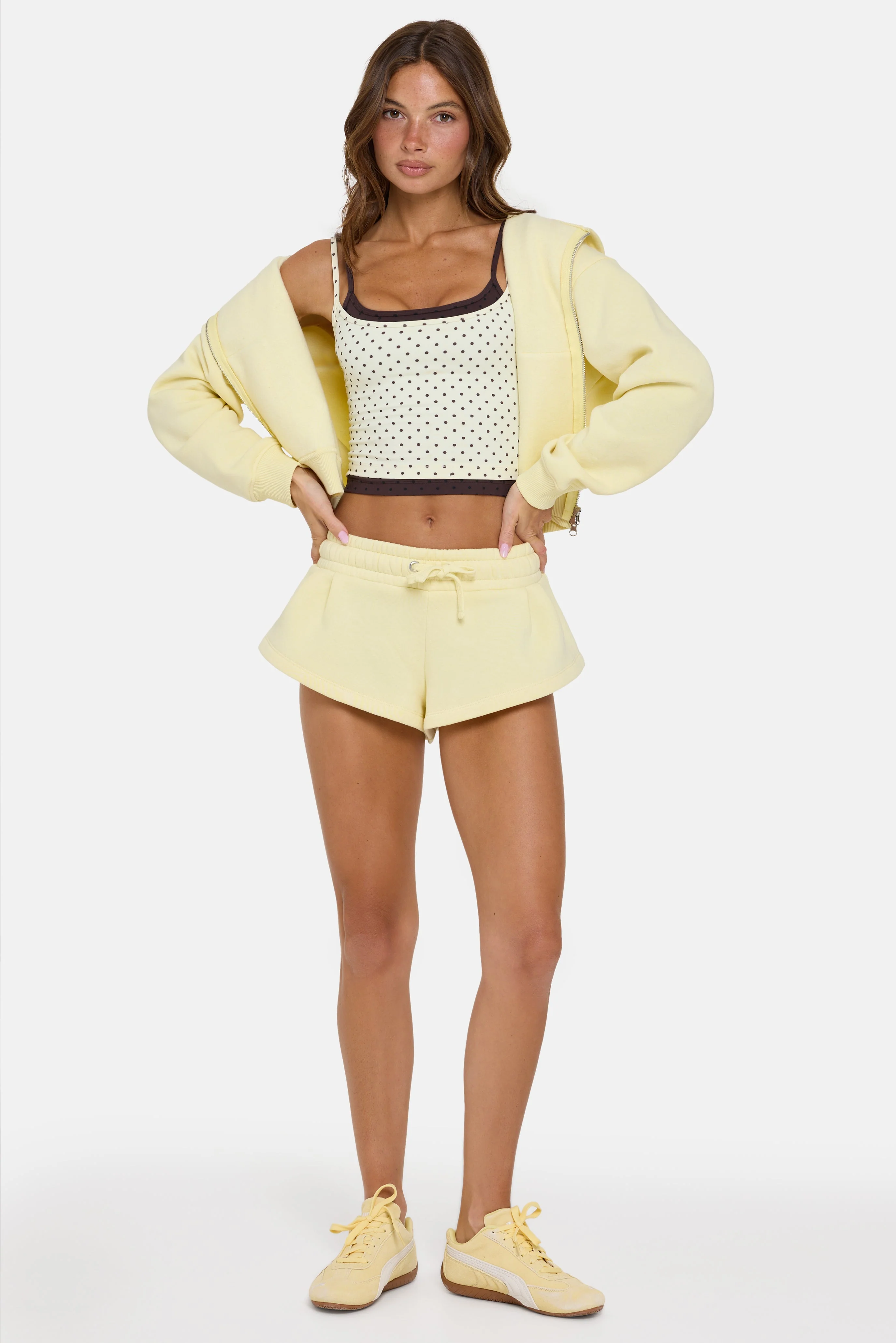 Mid-Rise Mini Shorts in Buttercream - Image 5