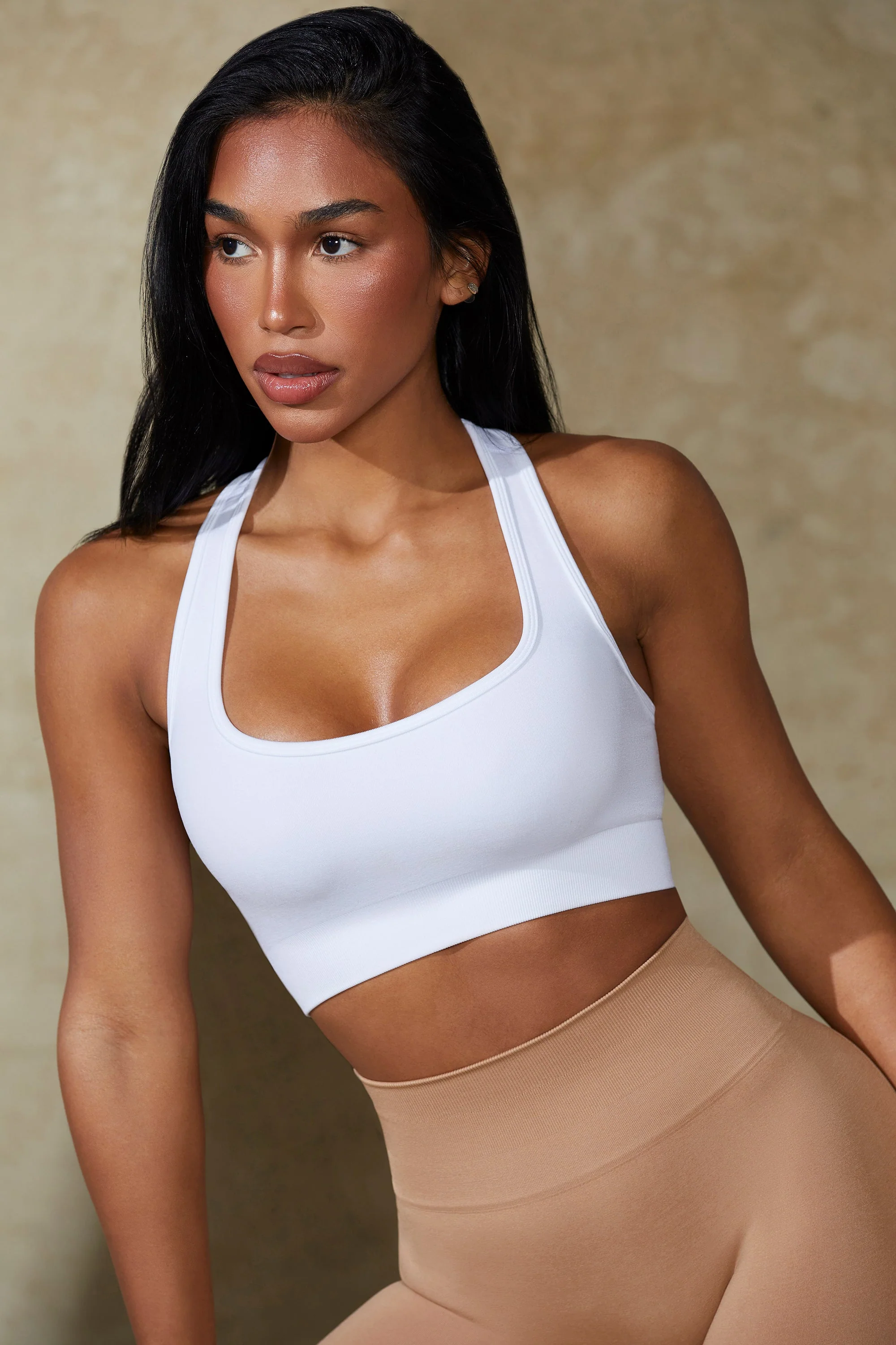 Cut Out Define Luxe Sports Bra in White - Image 4