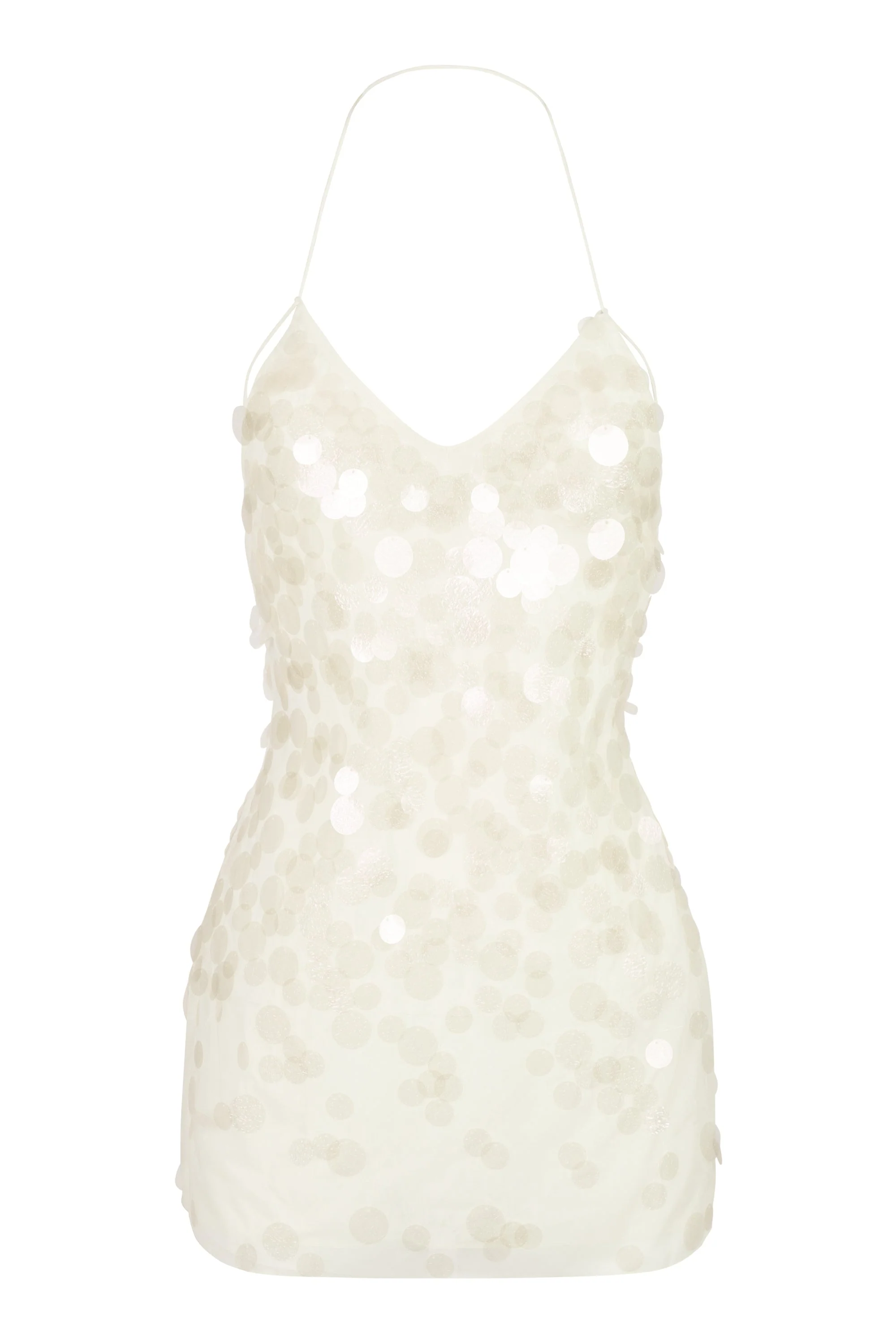 Embellished Mini Dress in Pearl - Image 5