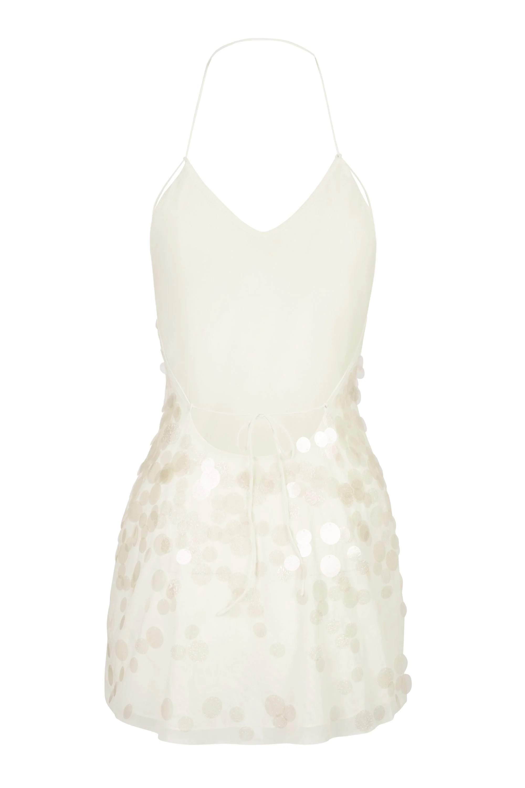 Embellished Mini Dress in Pearl - Image 6