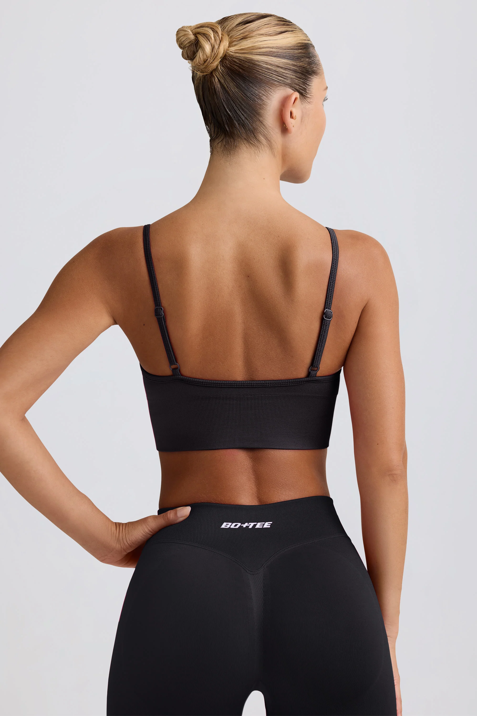 Define Luxe V-Neck Sports Bra in Black - Image 12