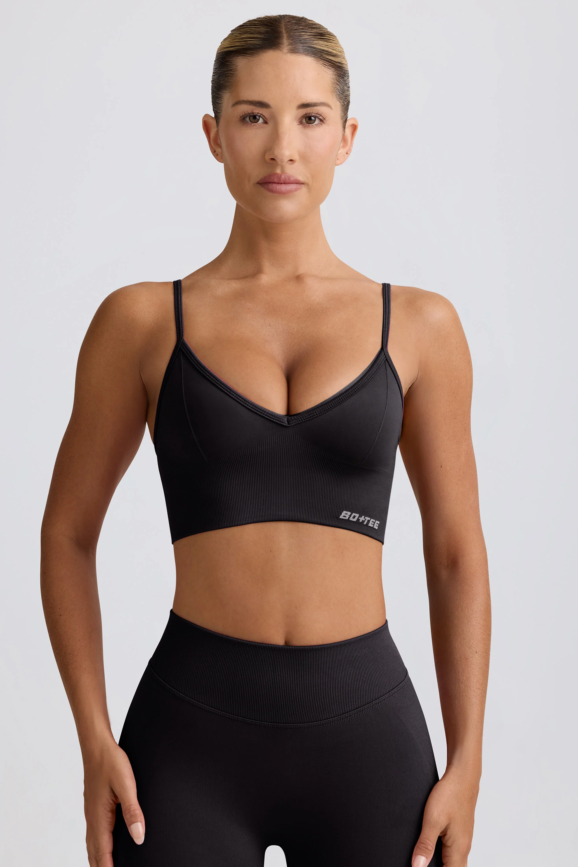 Define Luxe V-Neck Sports Bra in Black - Image 6