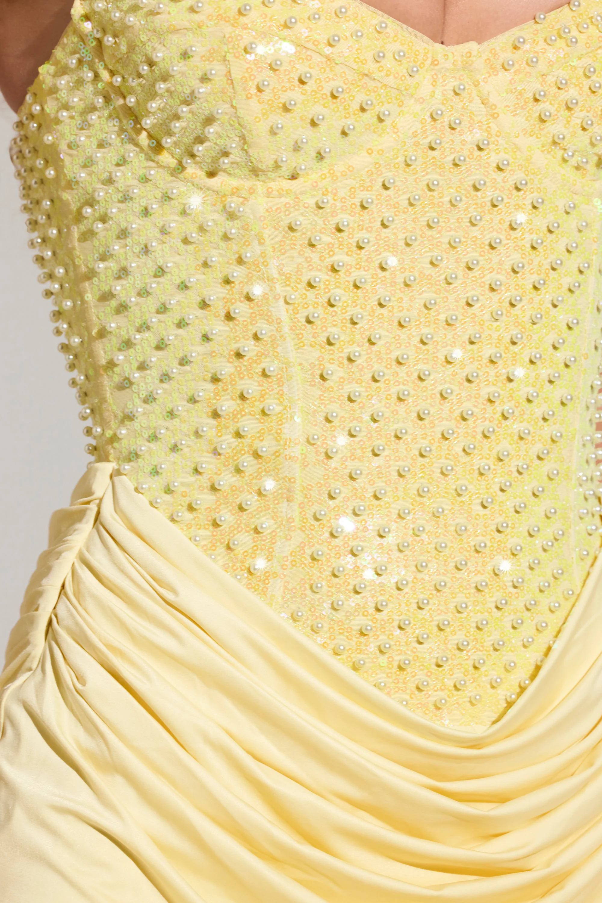 Embellished Corset Mini Dress  in Lemon Yellow - Image 5