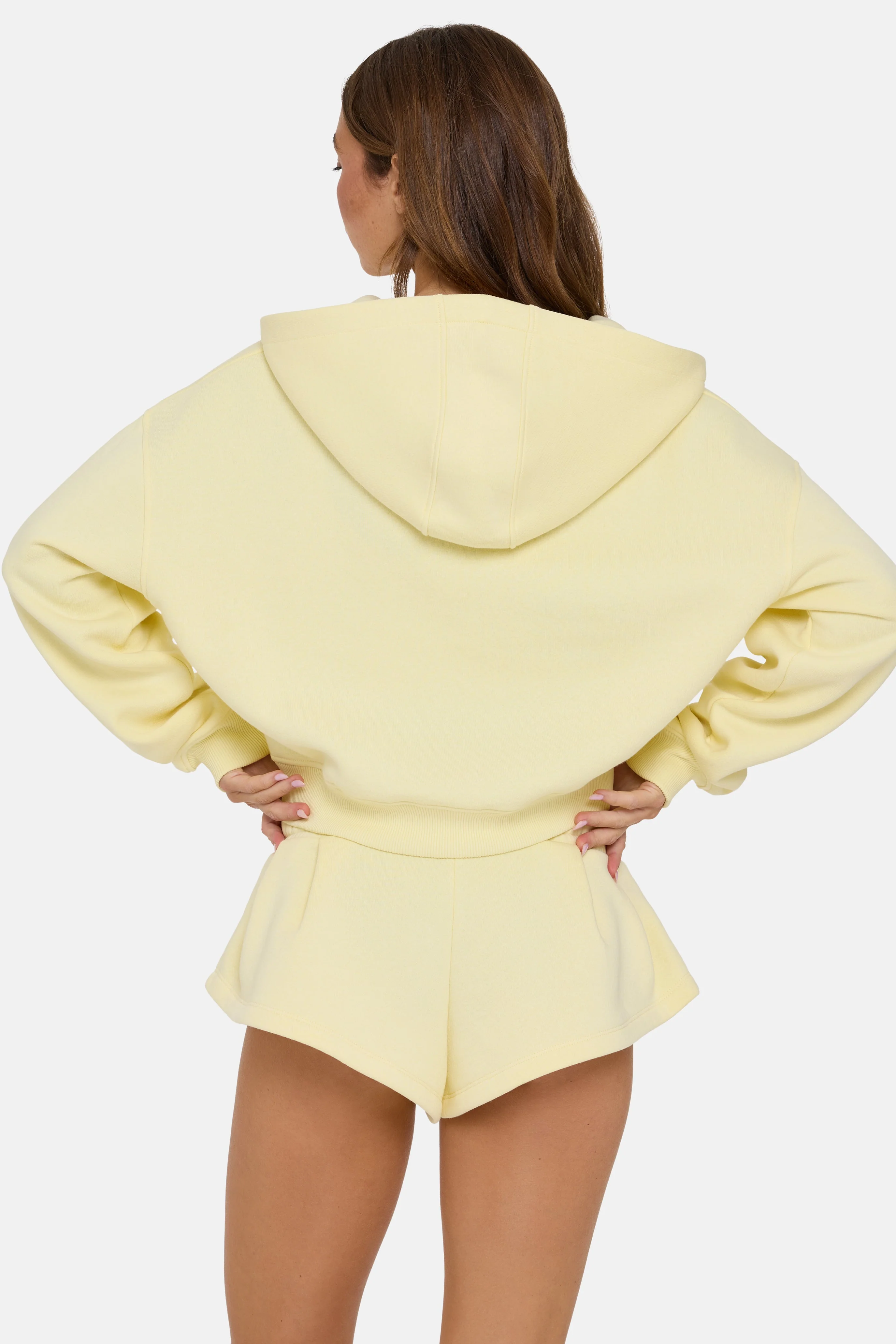 Oversized Zip-Up Hoodie in Buttercream - Image 3