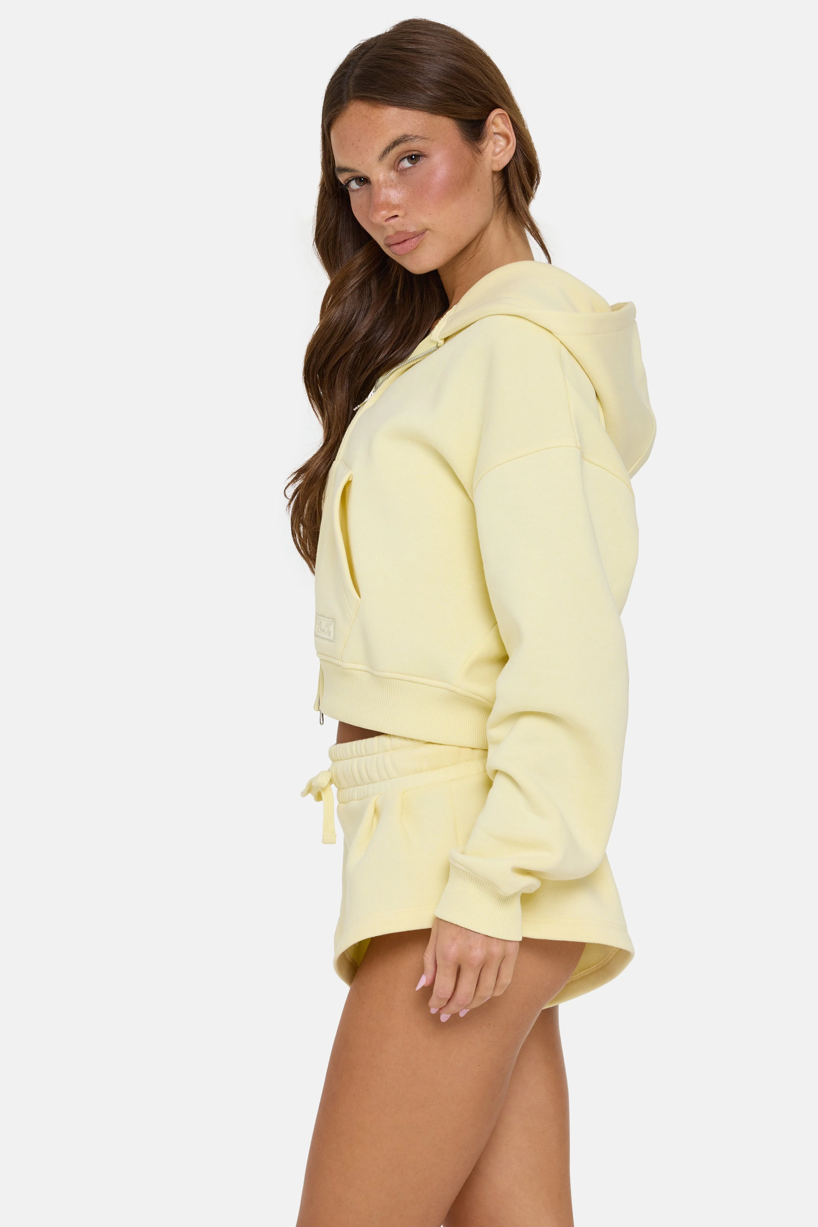 Oversized Zip-Up Hoodie in Buttercream - Image 4