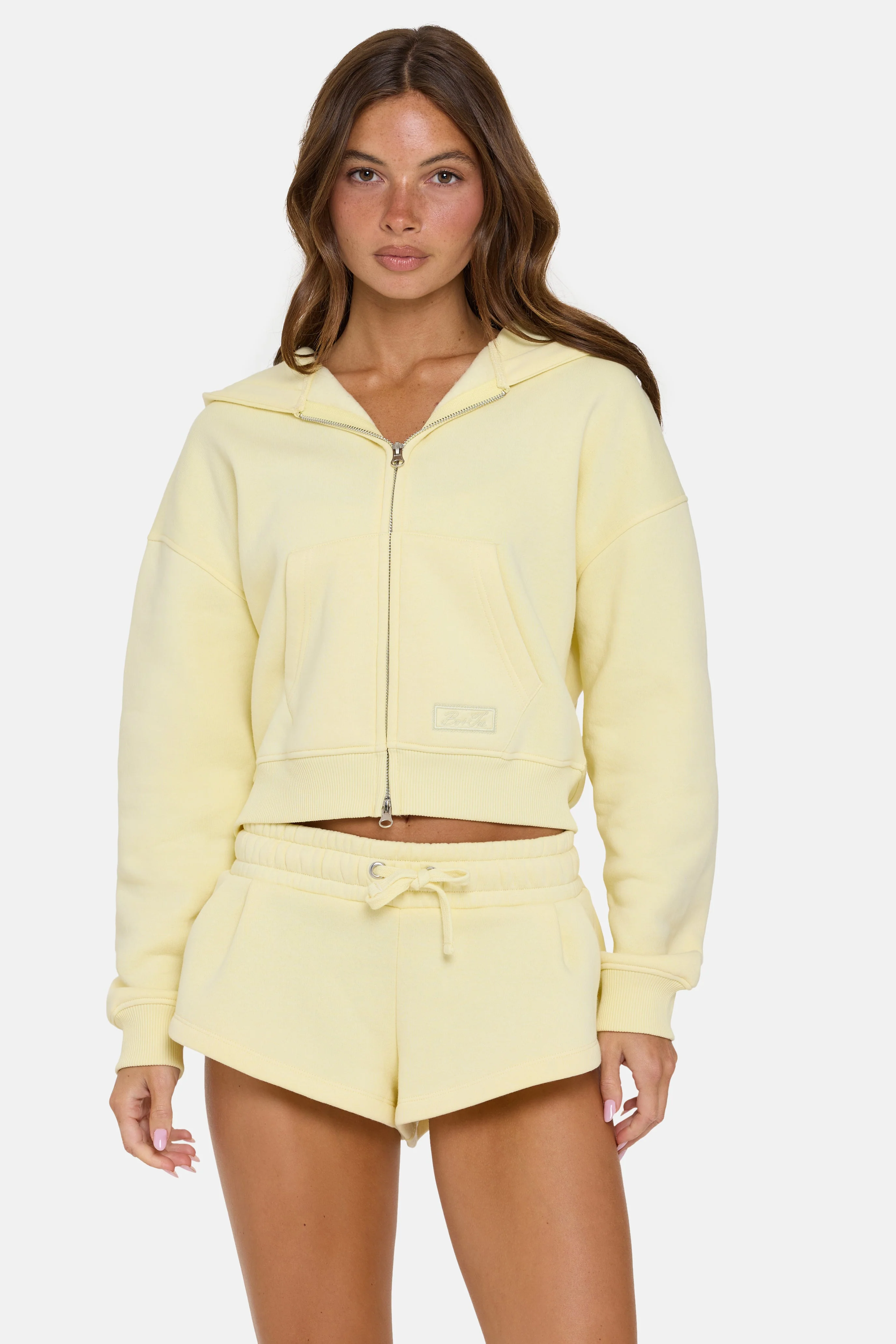 Oversized Zip-Up Hoodie in Buttercream - Image 5