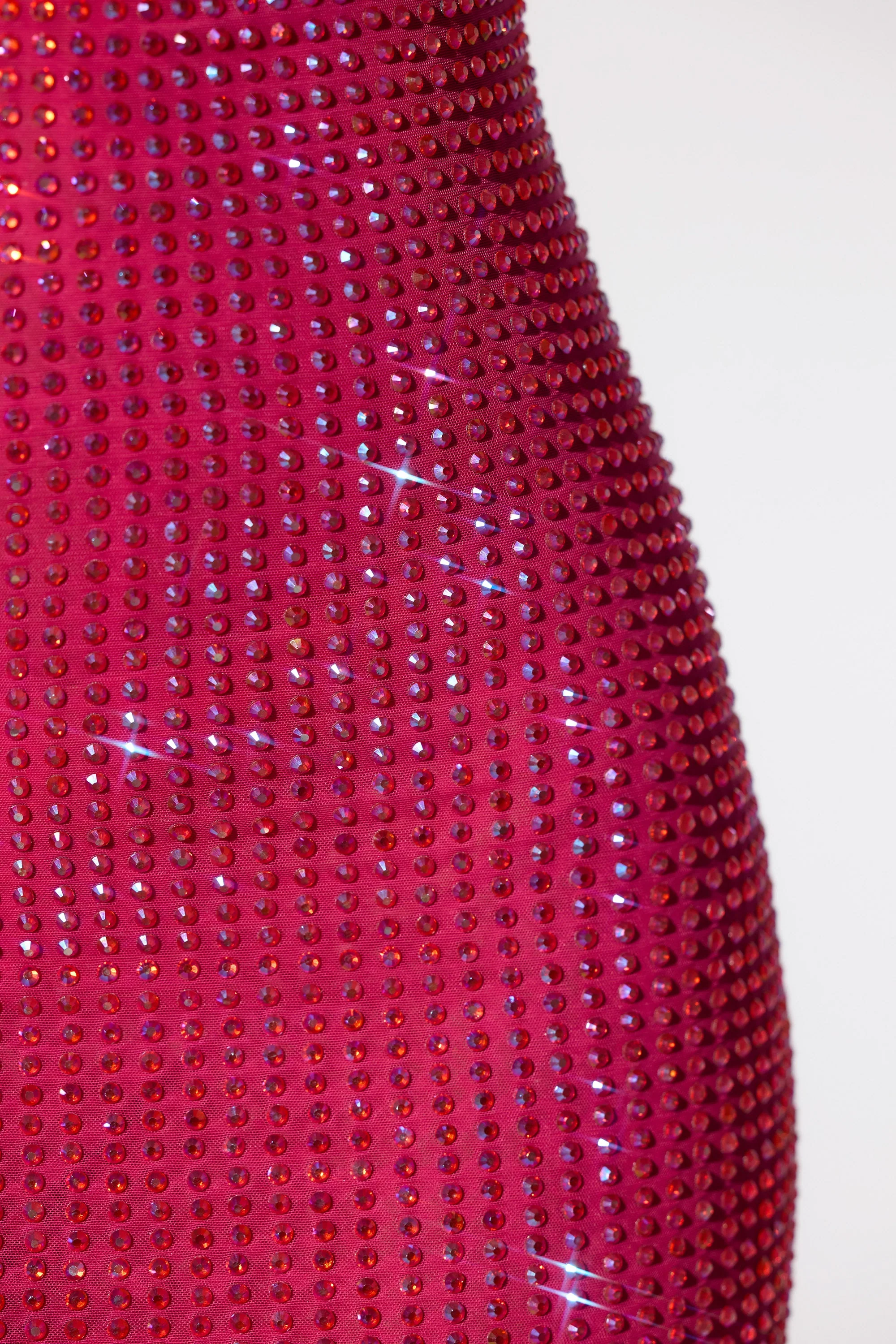Embellished Extreme Cowl Neck Halter Mini Dress in Hot Pink - Image 5