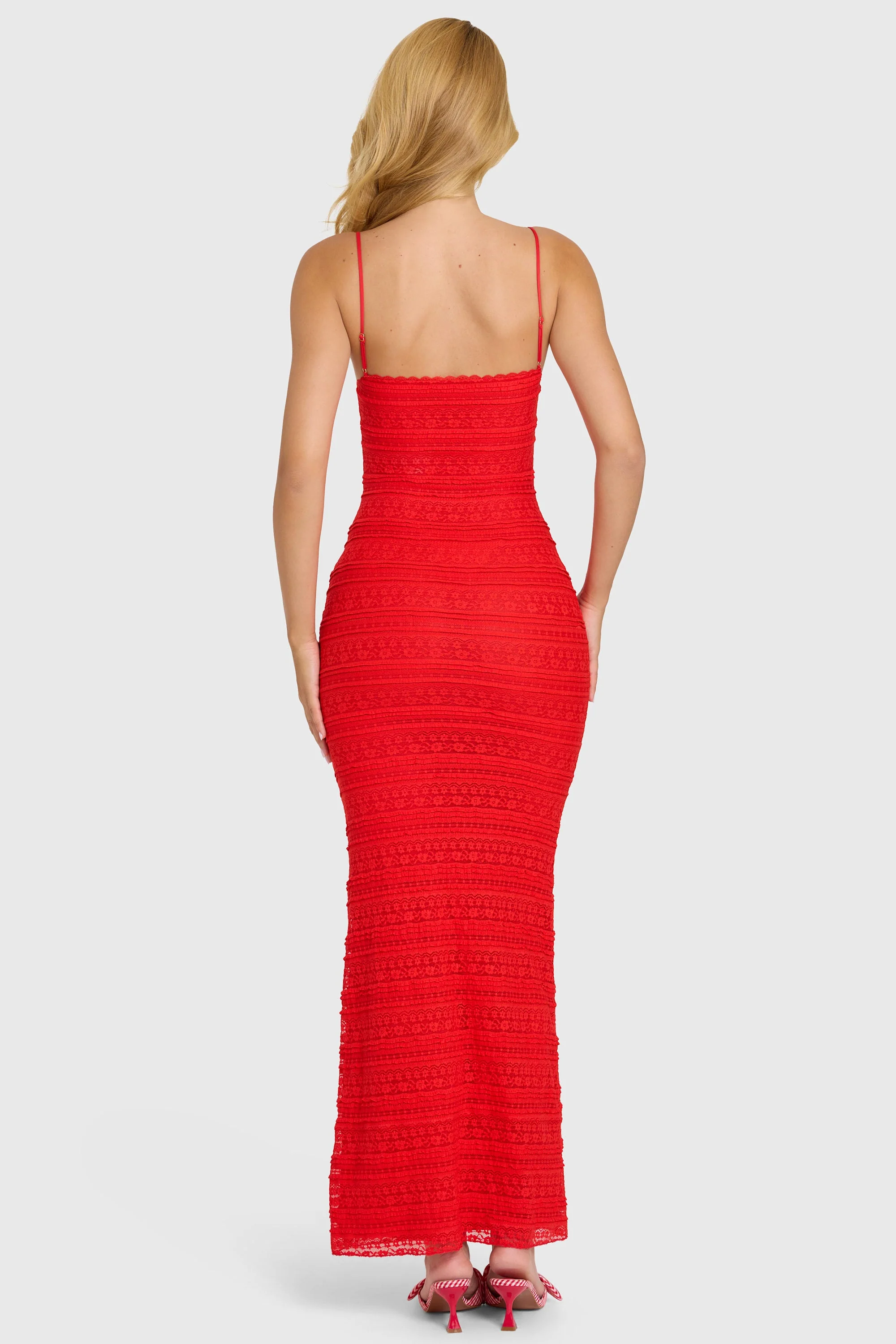Lace Maxi Dress in Cherry - Image 6