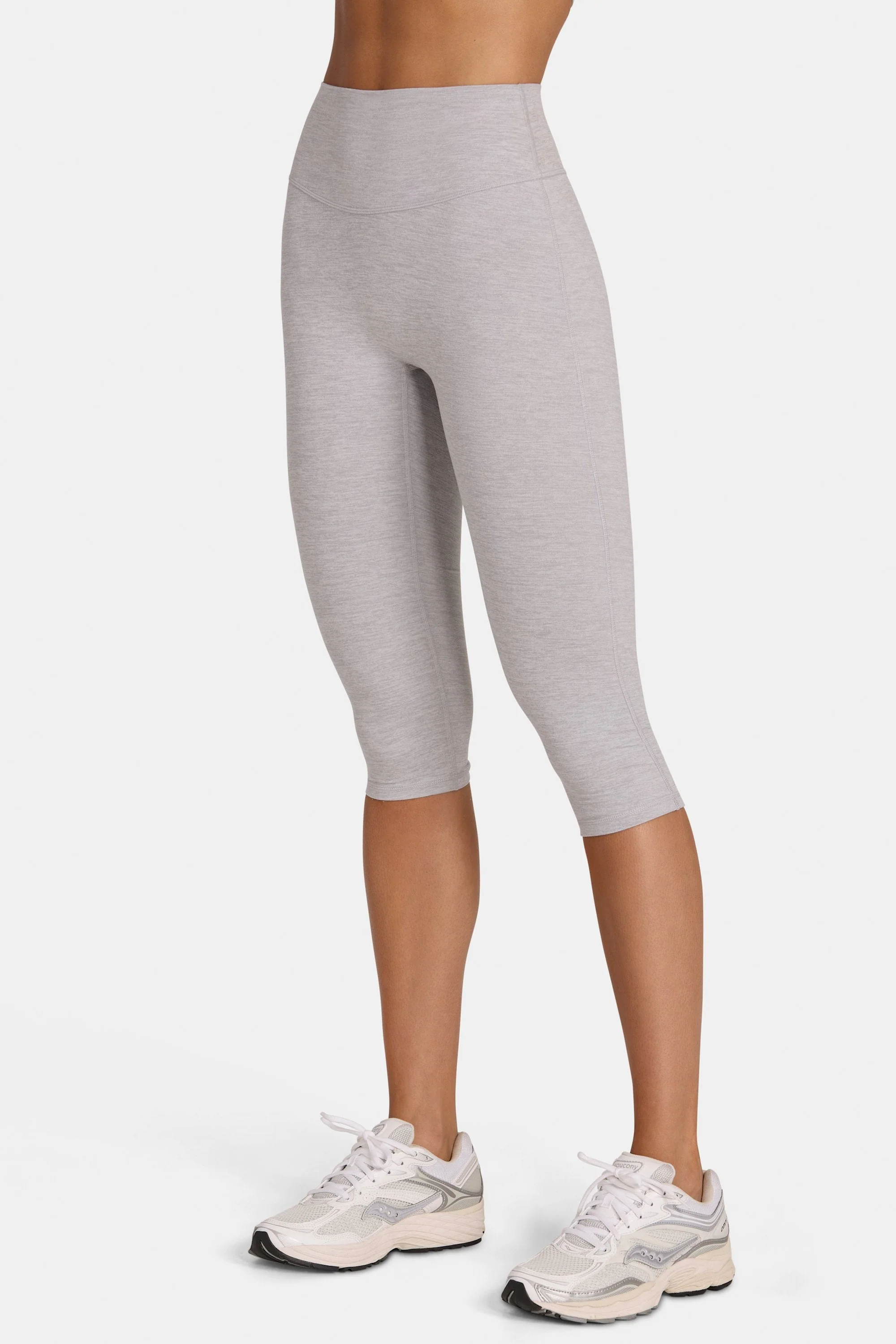 Soft Active Capri Leggings in Grey Marl - Image 4