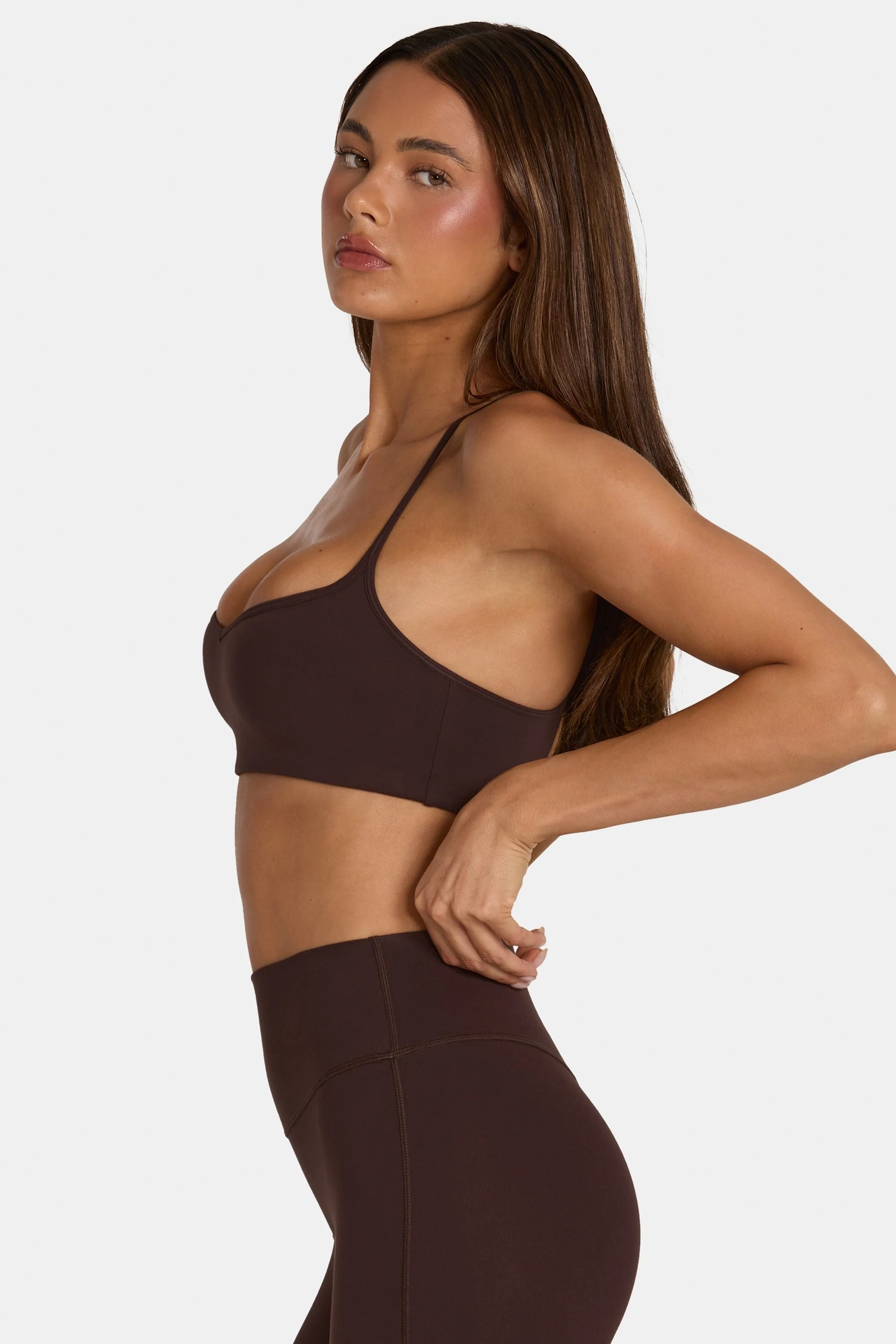 Soft Active Low-Impact Sports Bra in Espresso - Image 3