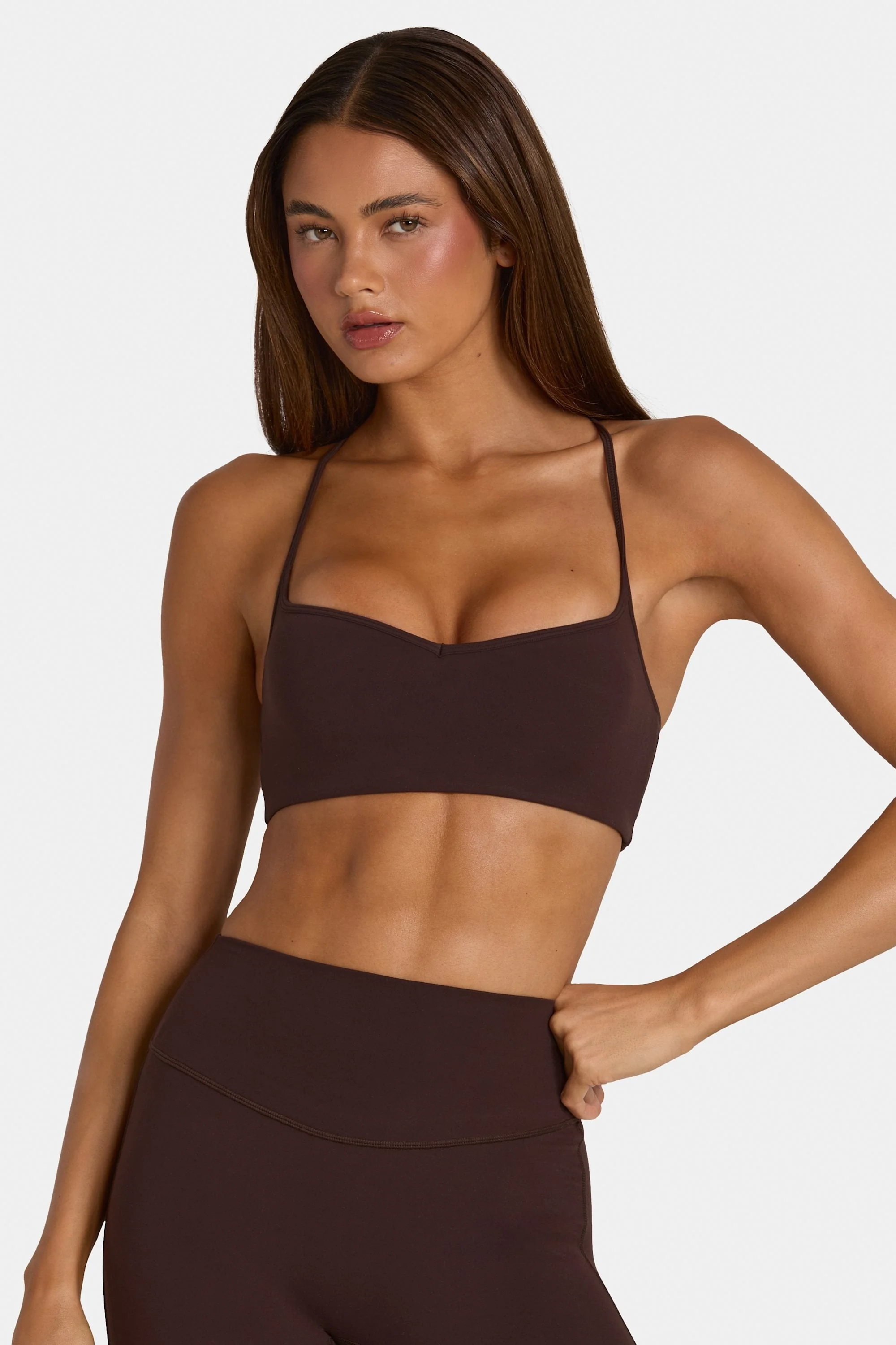 Soft Active Low-Impact Sports Bra in Espresso - Image 5