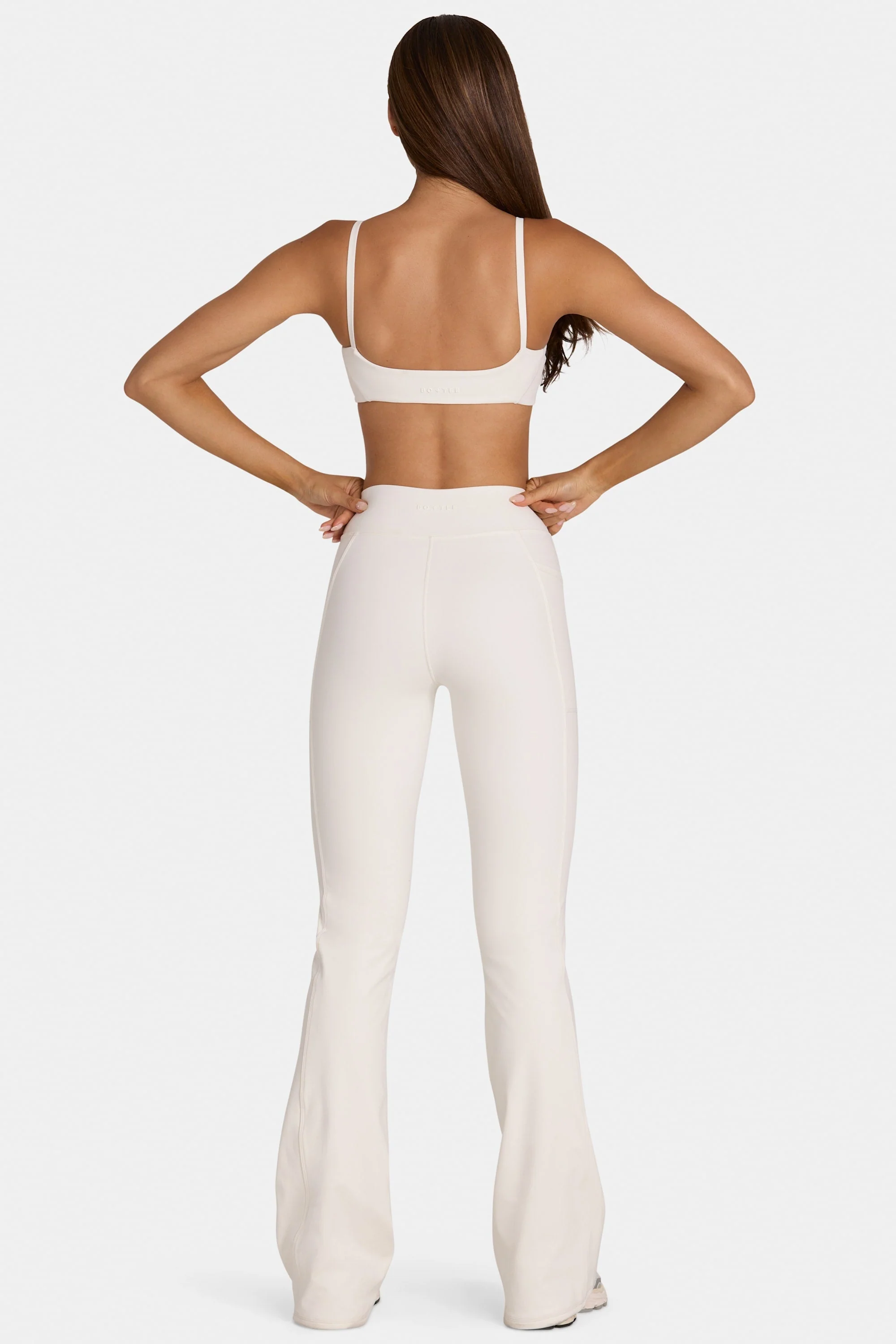 Soft Active V-Waist Flared Leggings in Coconut - Image 2