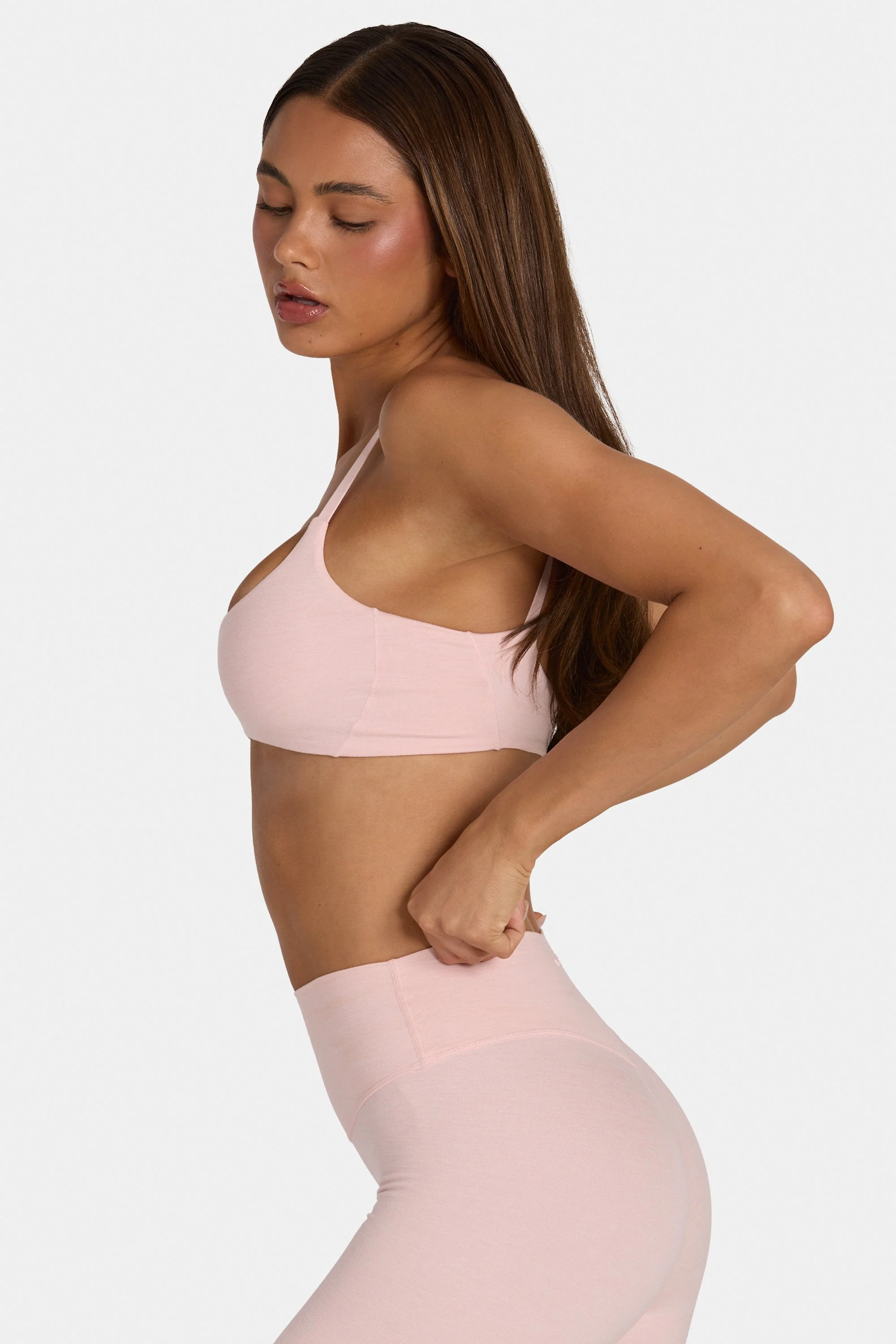 Soft Active Low-Impact Sports Bra in Blush Marl - Image 3