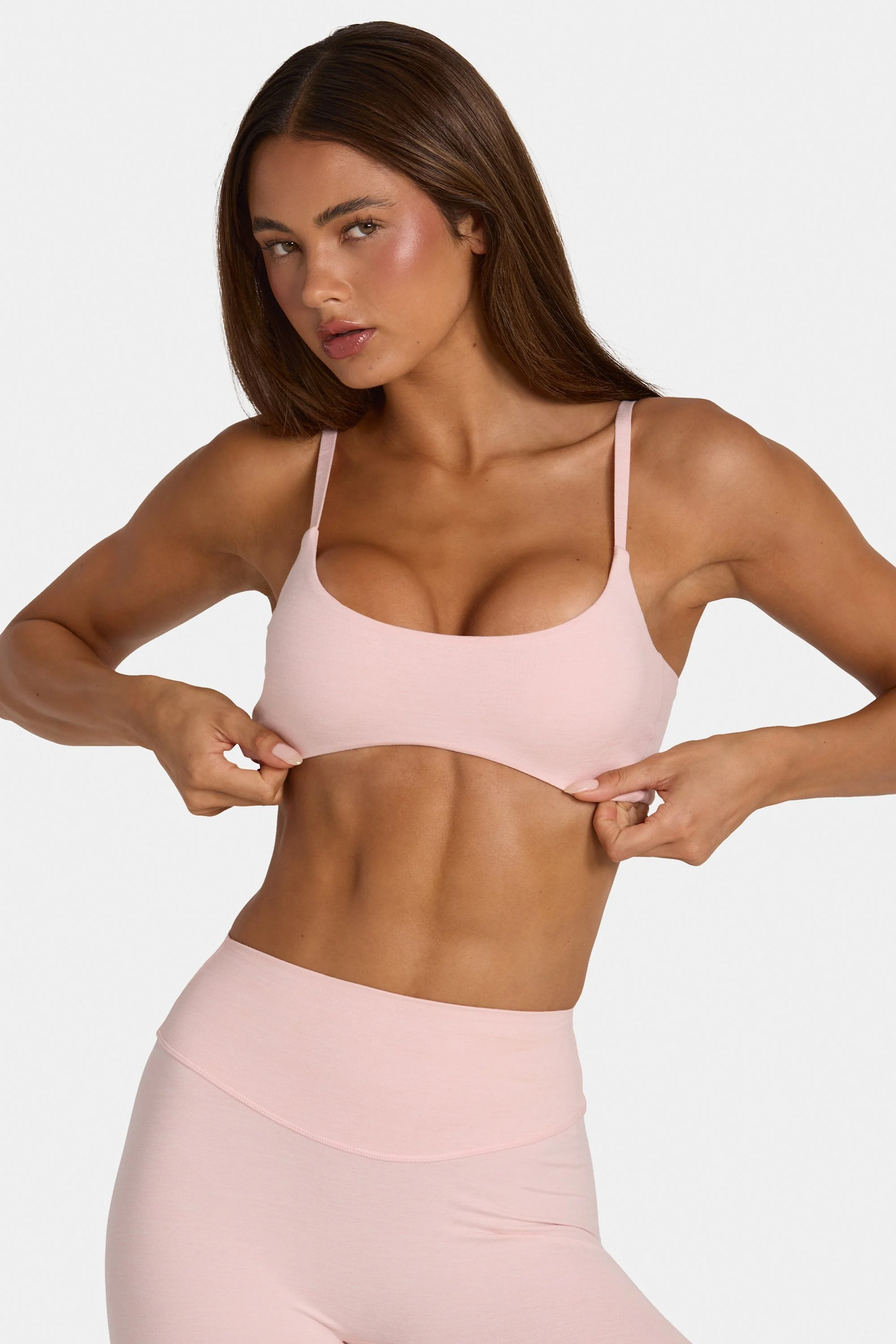 Soft Active Low-Impact Sports Bra in Blush Marl - Image 5