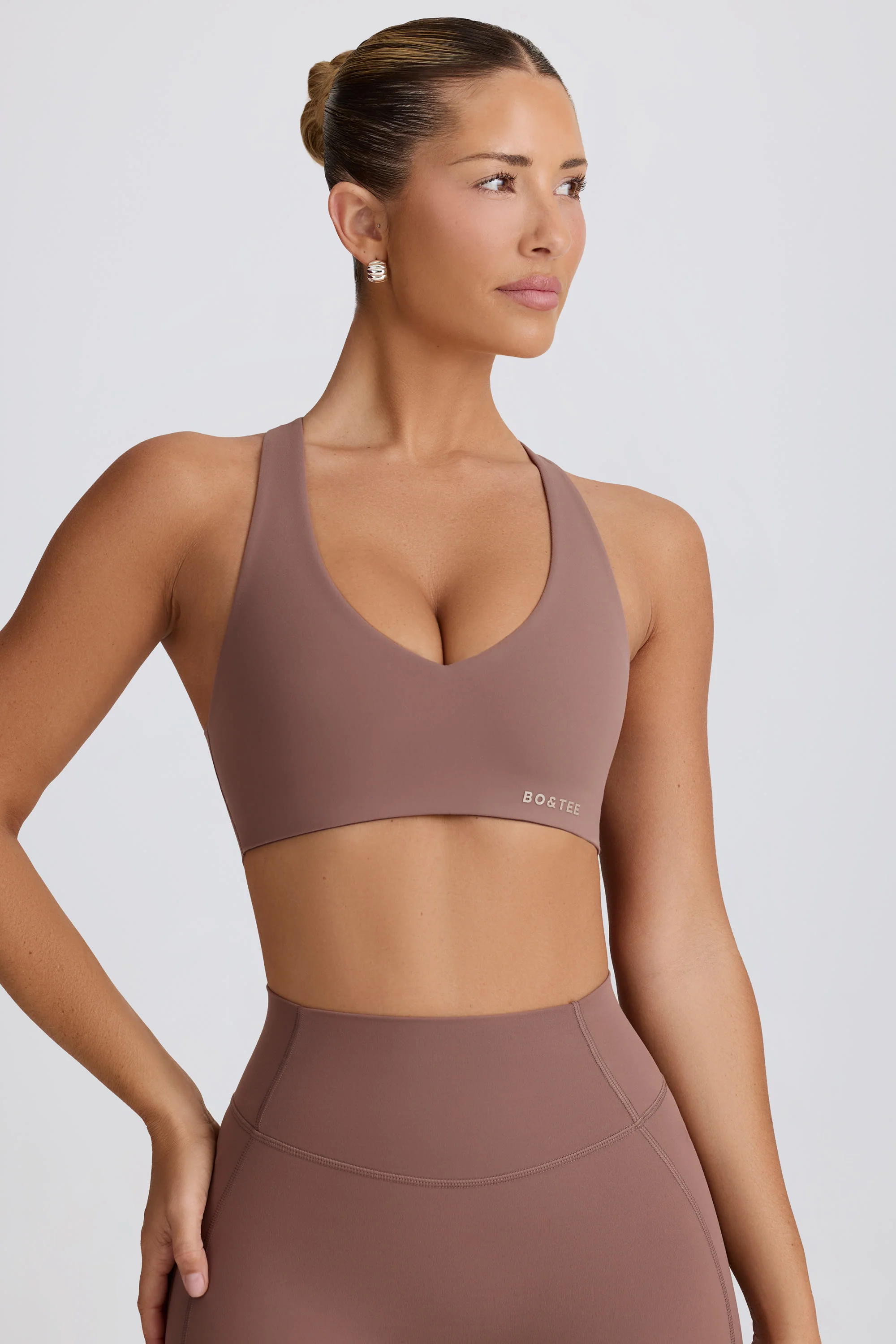 Soft Active Low-Impact Sports Bra in Mocha - Image 5