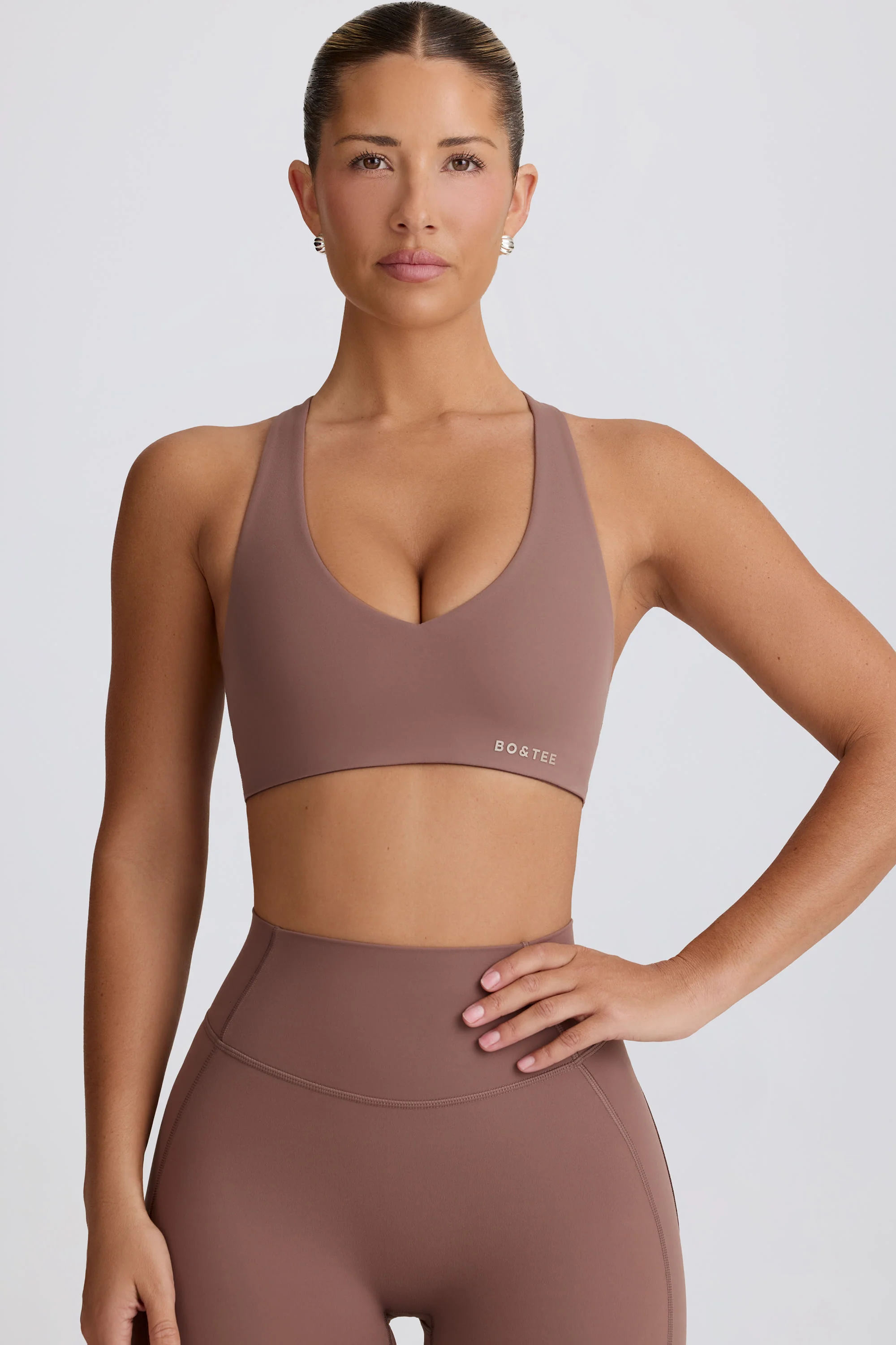 Soft Active Low-Impact Sports Bra in Mocha - Image 6
