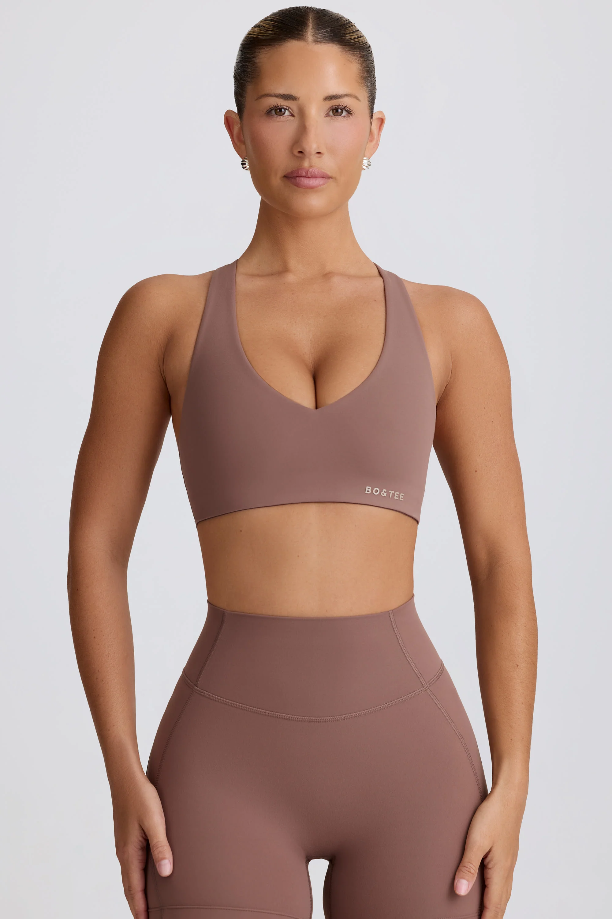 Soft Active Low-Impact Sports Bra in Mocha - Image 8