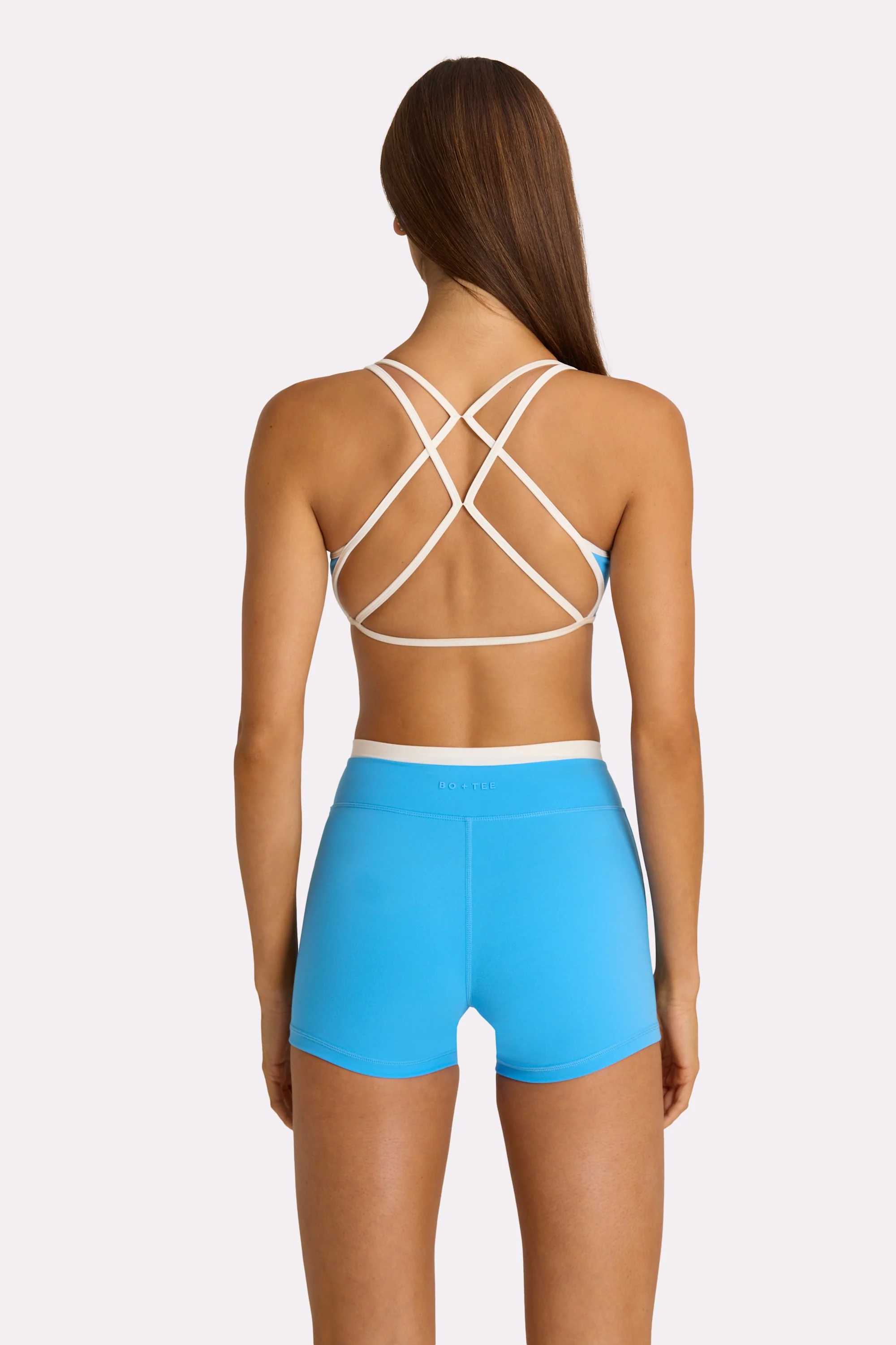 Soft Active Wrap Waist Shorts in Electric Blue - Image 2