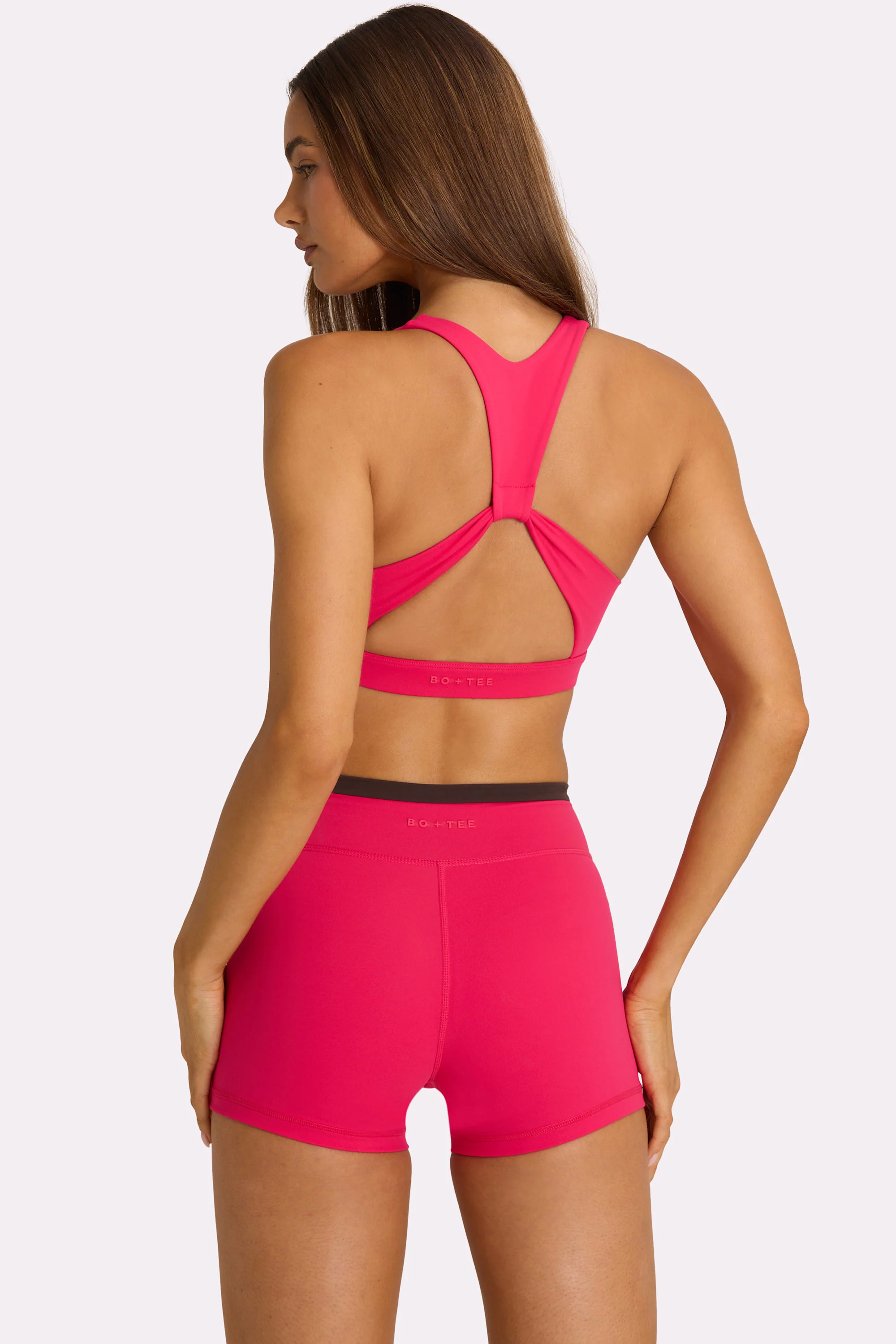 Soft Active Wrap Waist Shorts in Hot Pink - Image 5