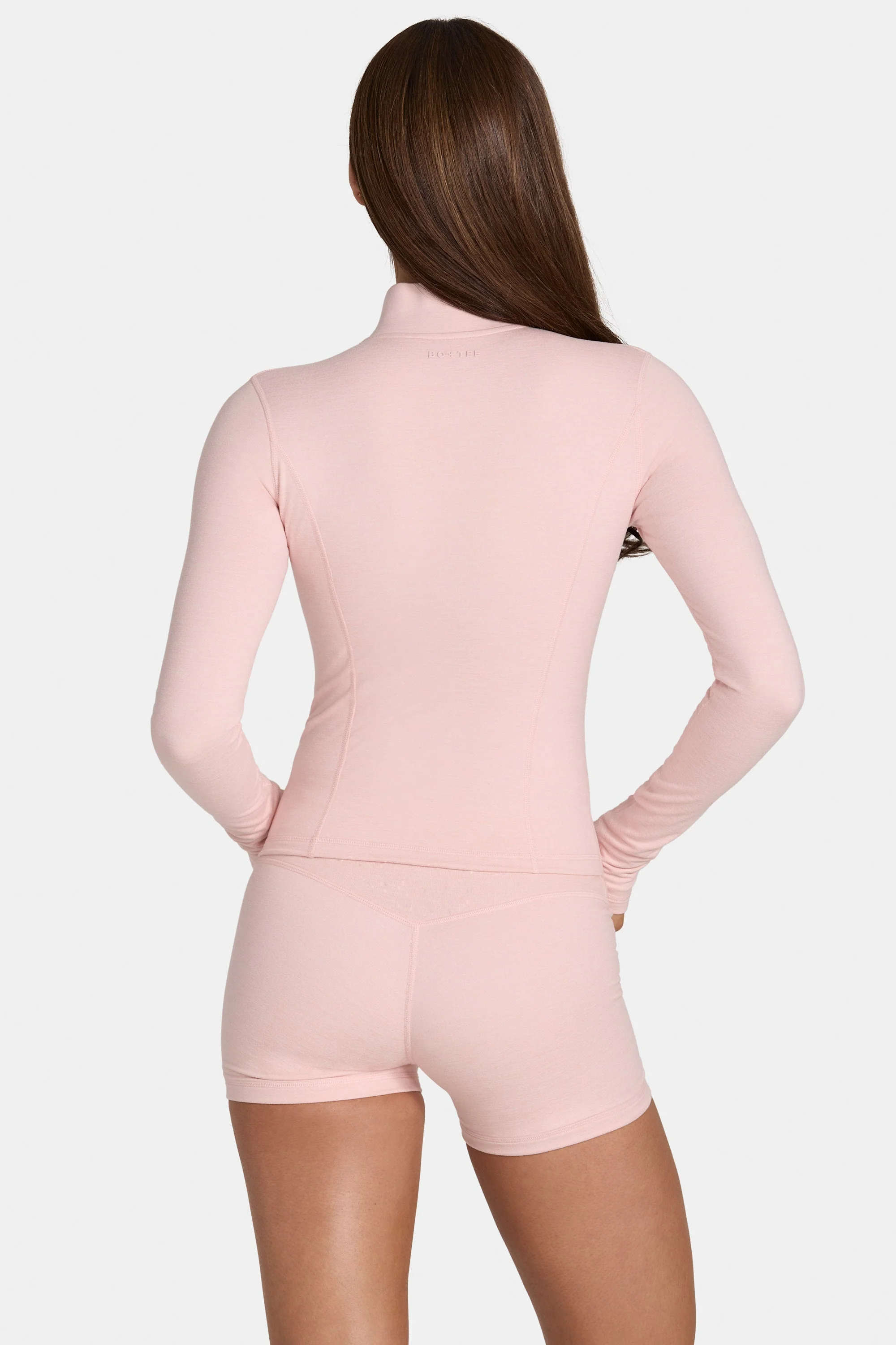 Soft Active Zip-Up Jacket in Blush Marl - Image 2